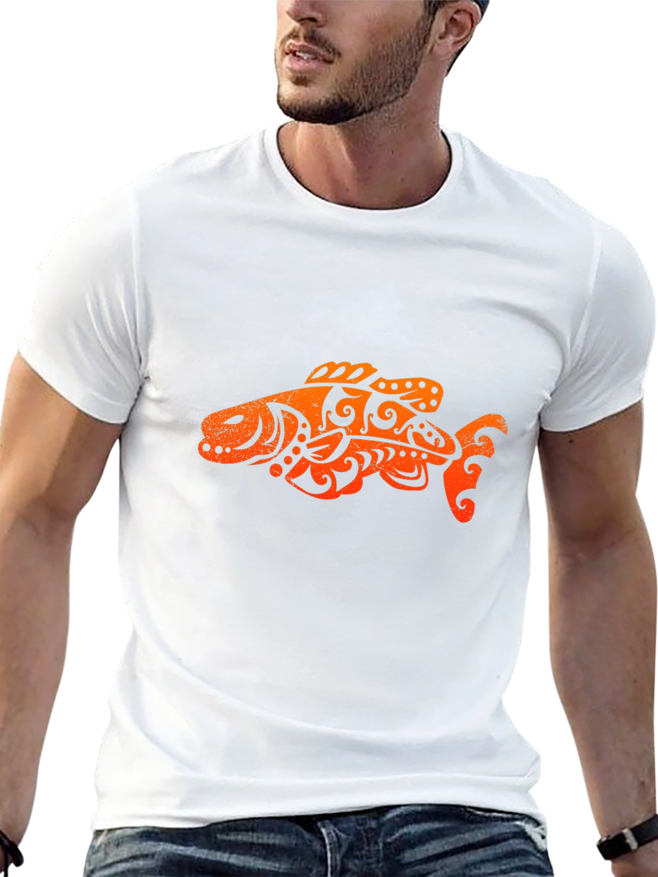 Tribal Fish Graphic Tee - Casual Comfort