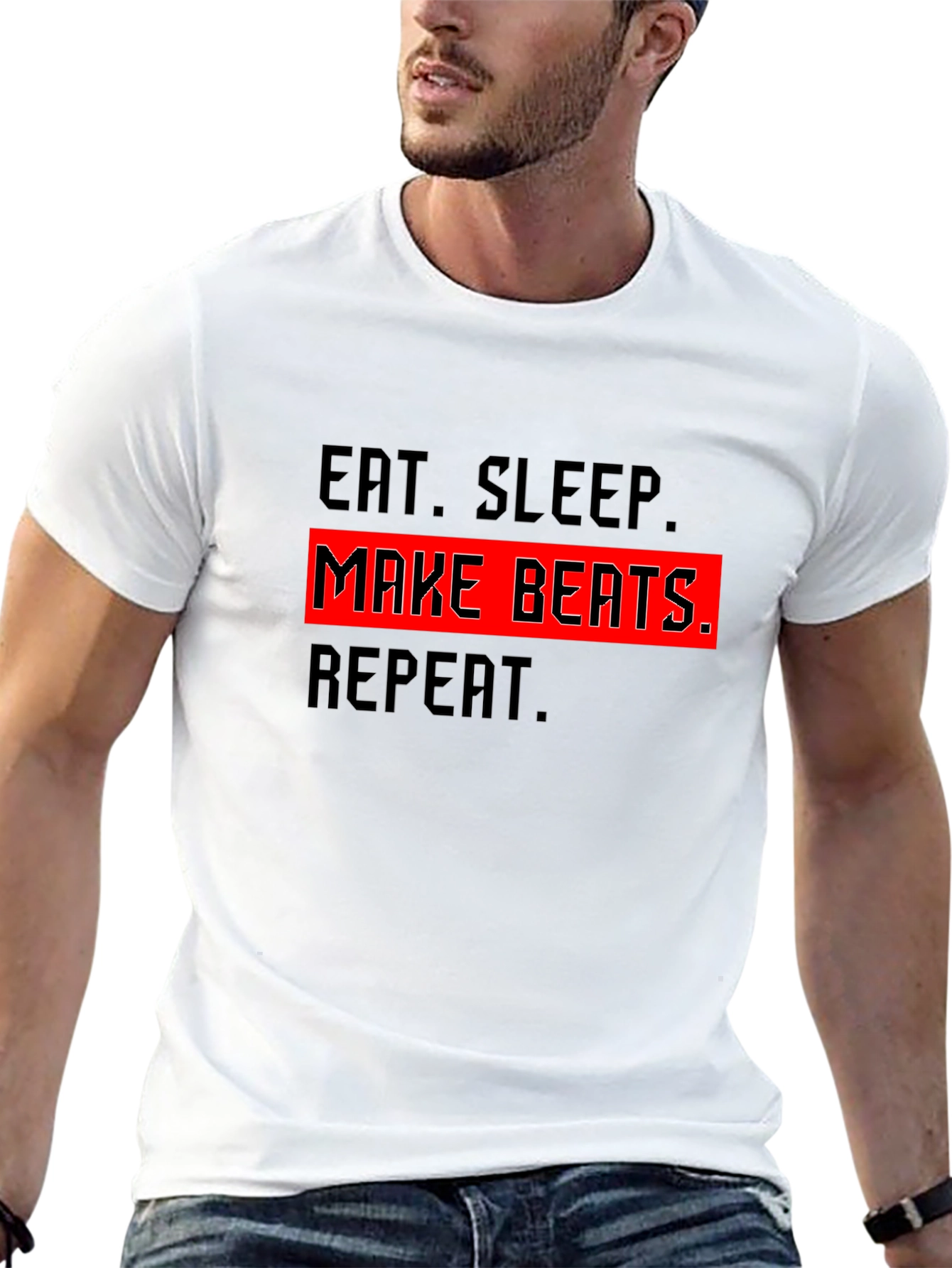 Eat Sleep Make Beats Repeat Black T-Shirt