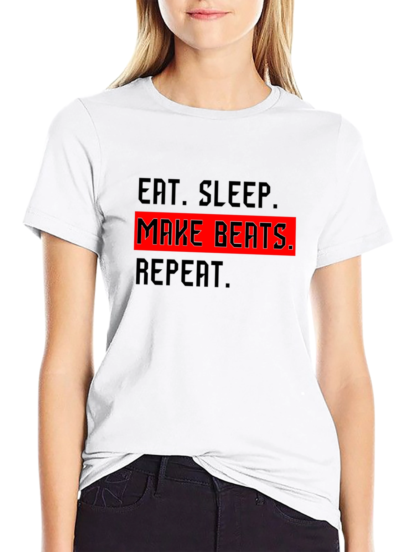 Eat Sleep Make Beats Repeat Black T-Shirt