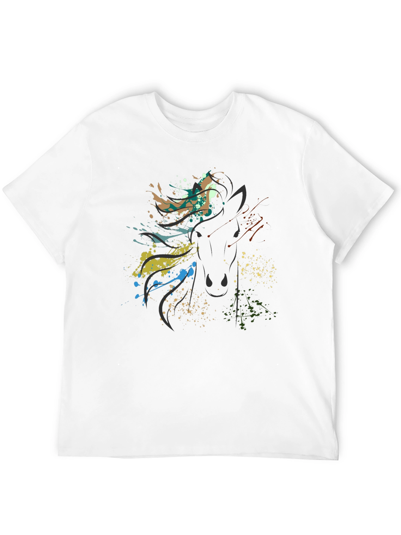 Abstract Horse Graphic Black Tee