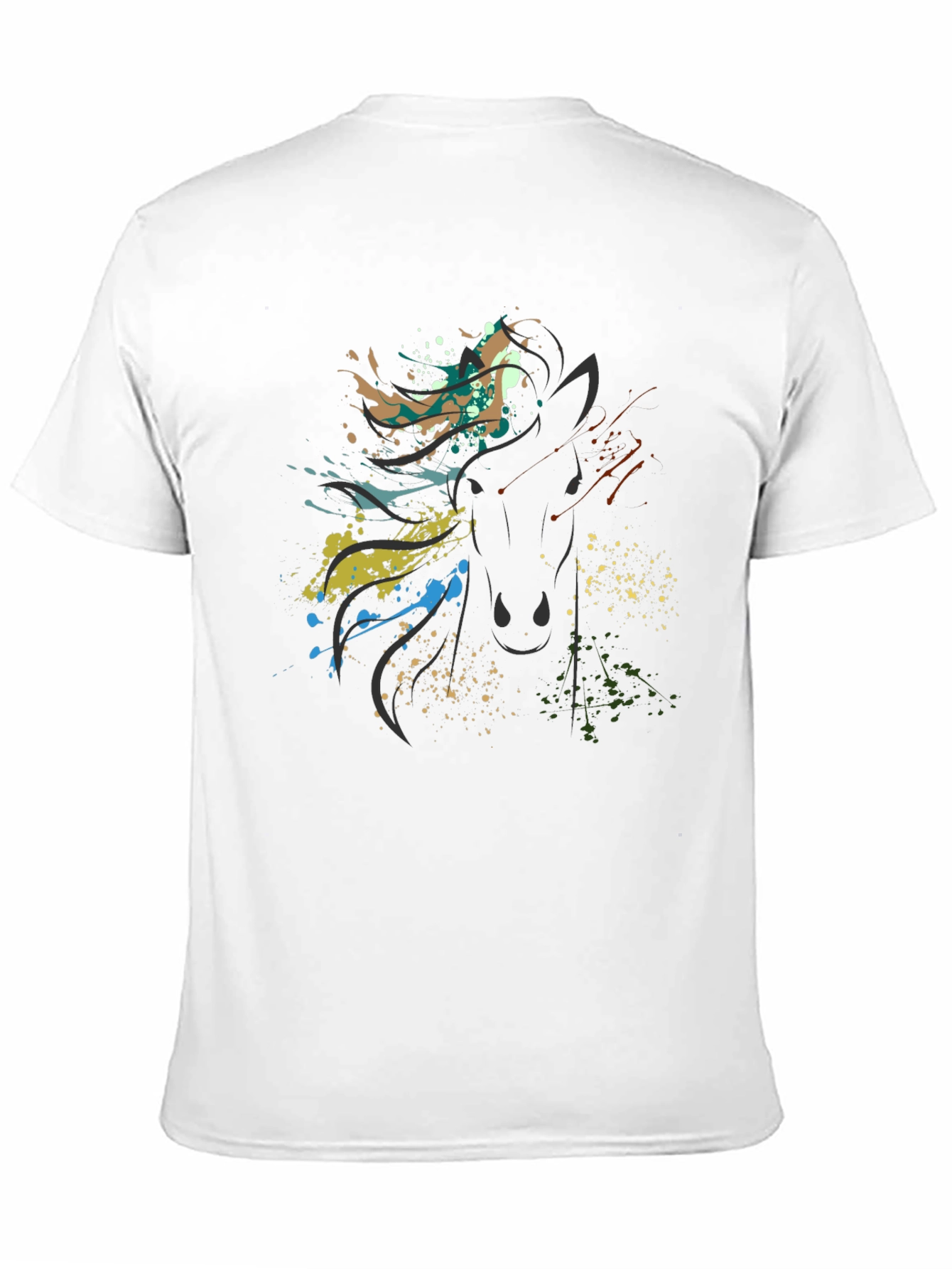 Abstract Horse Graphic Black Tee