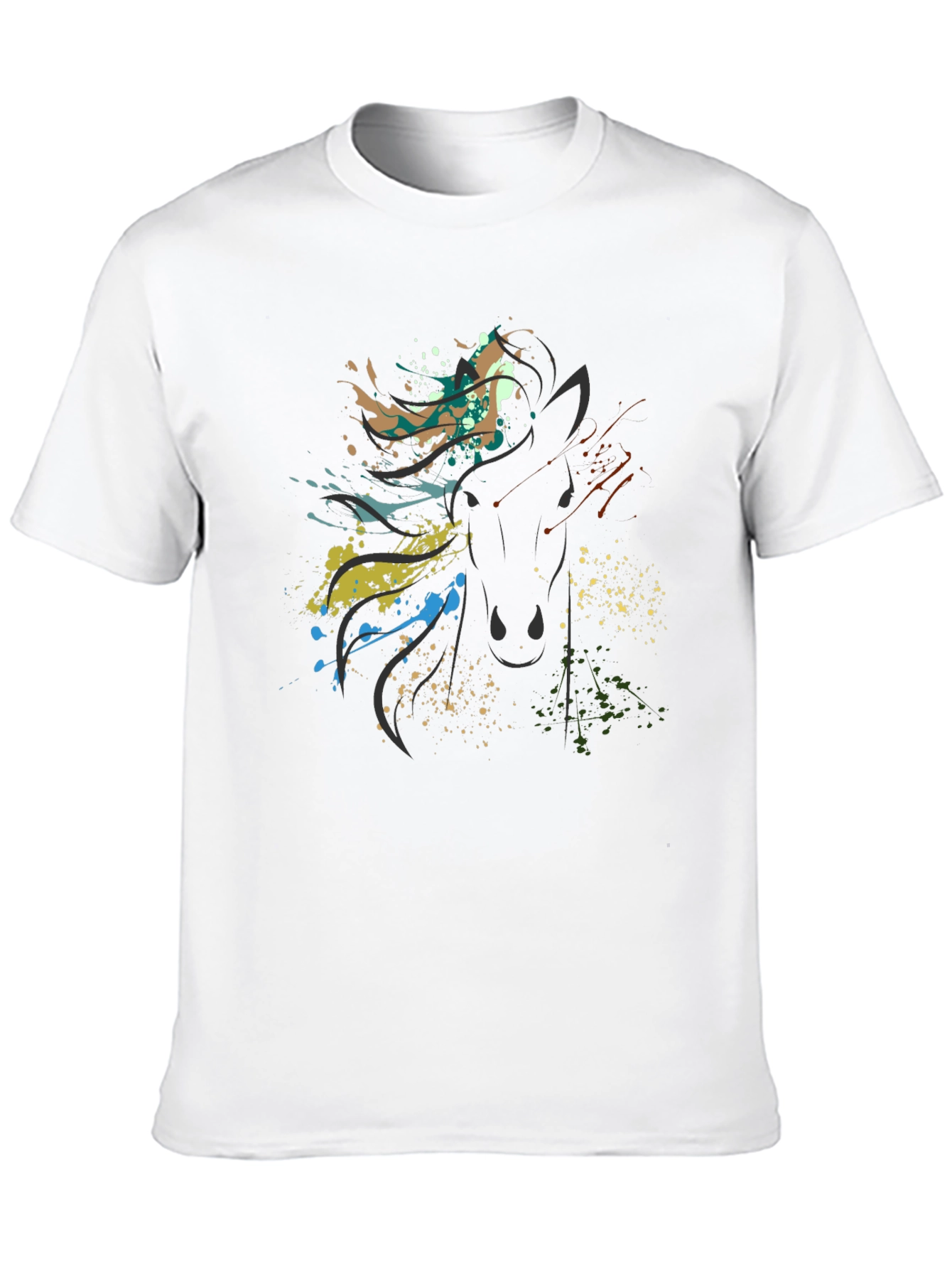 Abstract Horse Graphic Black Tee