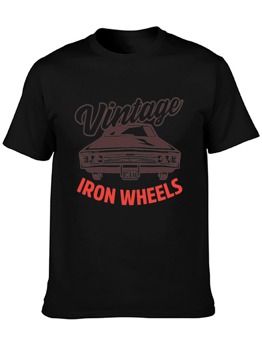 Vintage Iron Wheels Graphic Tee - Classic Car T-Shirt