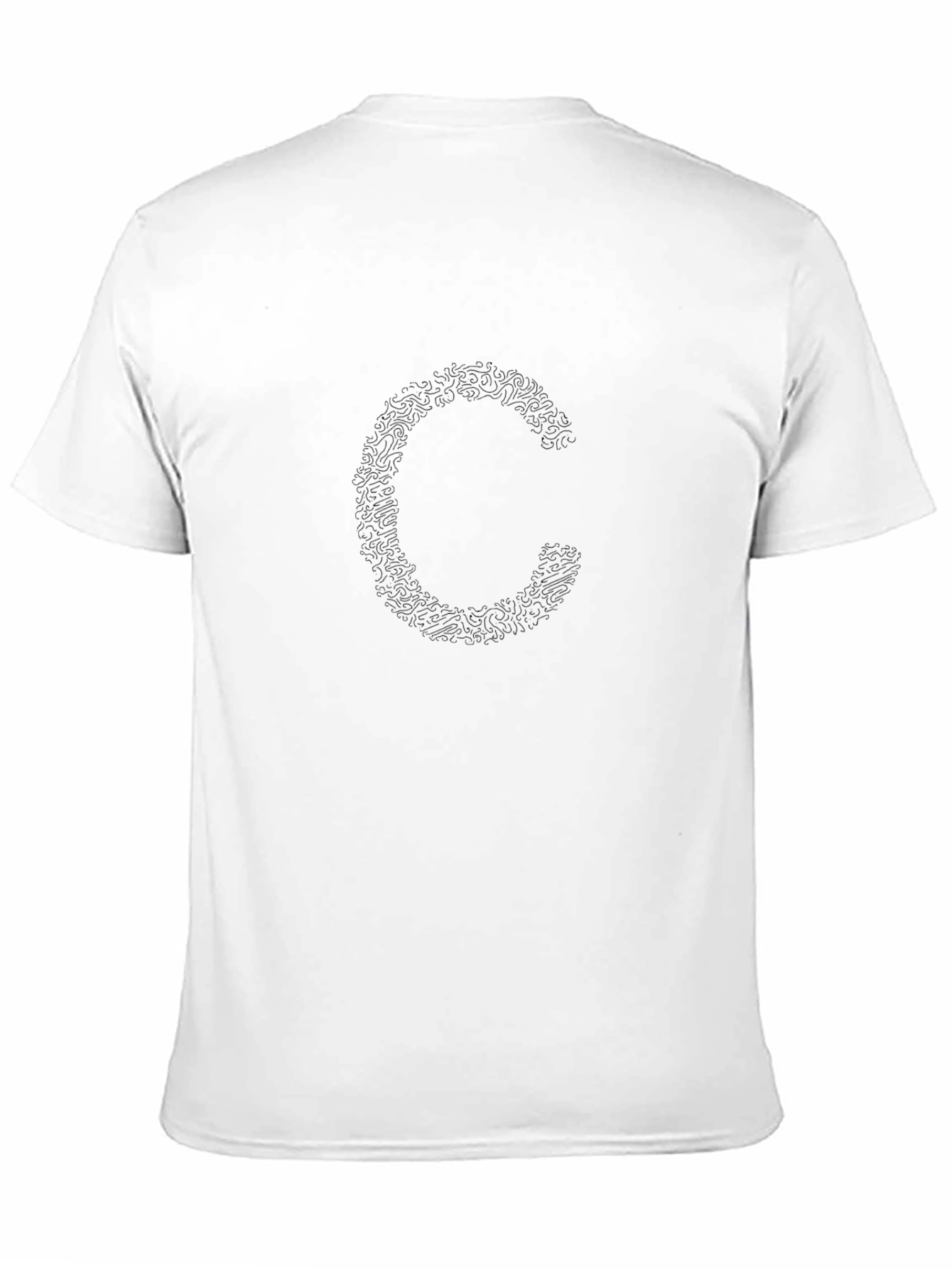 Mens Black Crew Neck T-Shirt - C Design