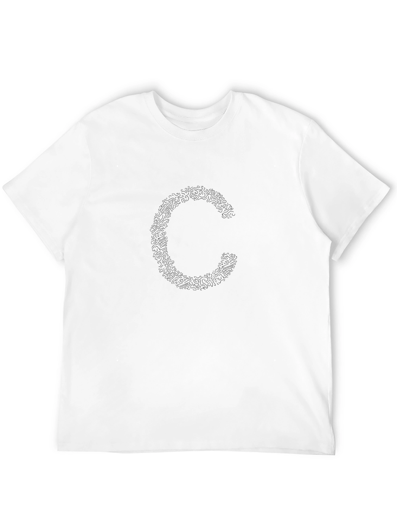 Mens Black Crew Neck T-Shirt - C Design
