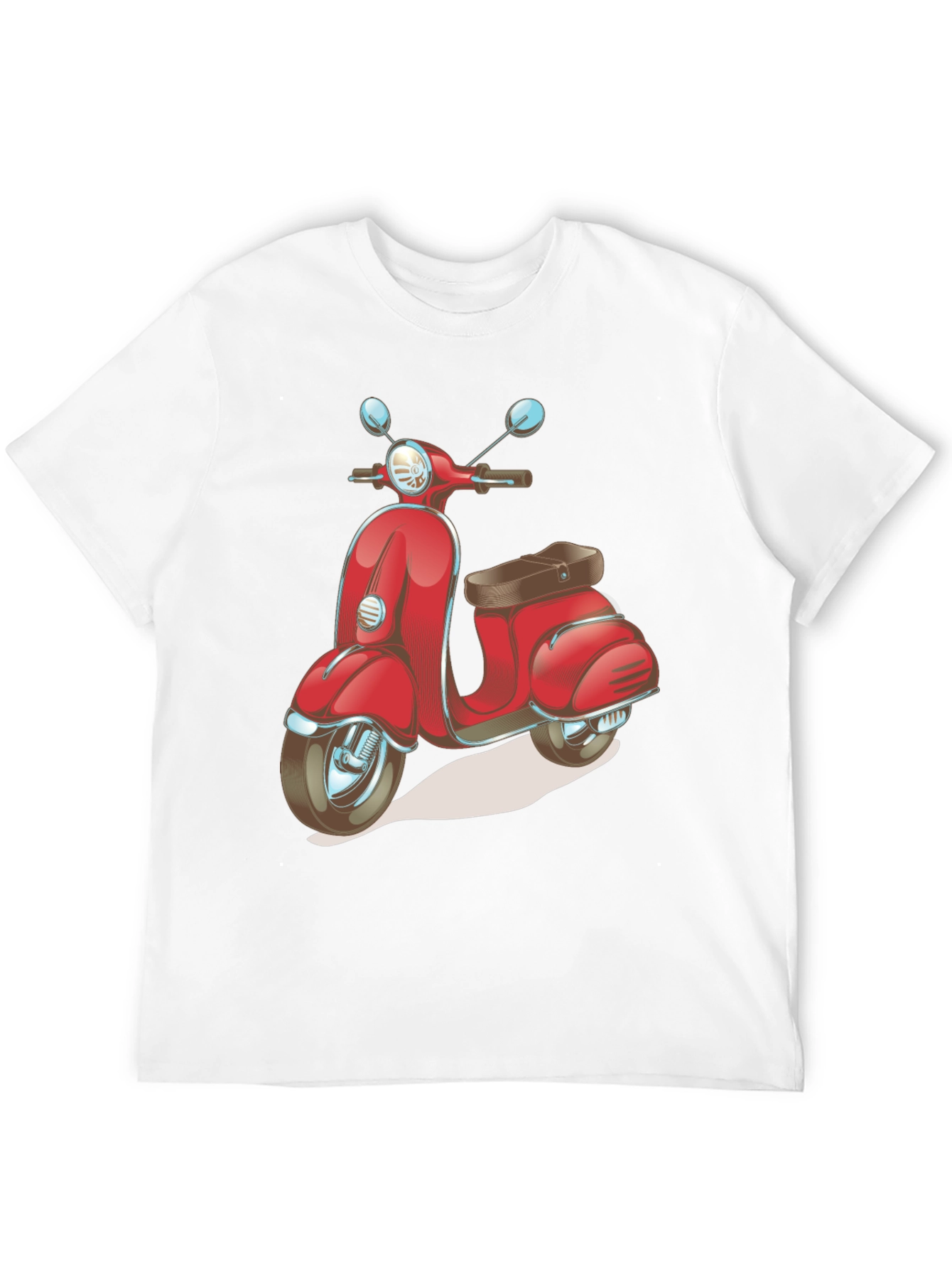 Retro Scooter Graphic Tee - Stylish Black Cotton T-Shirt