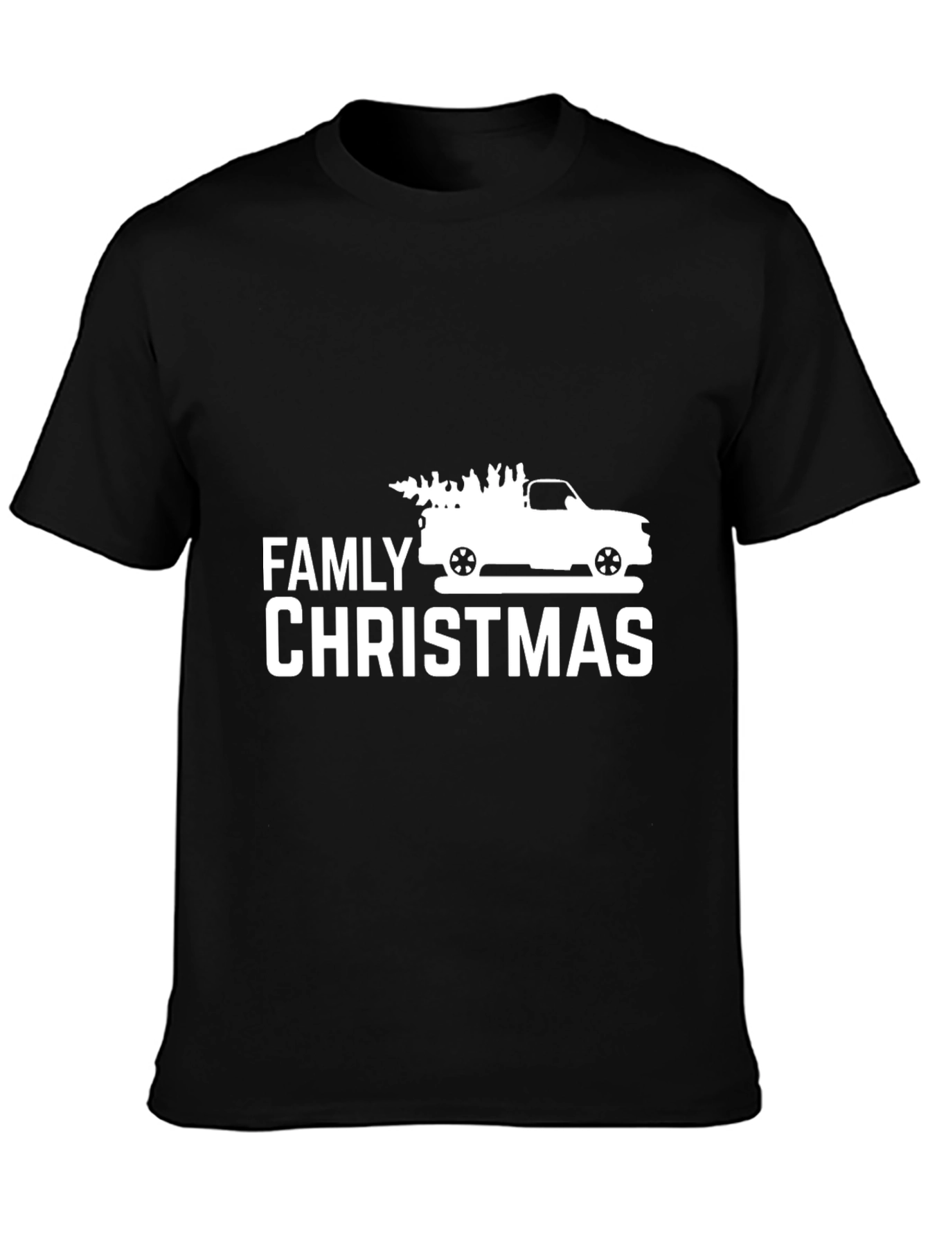 Family Christmas Truck Graphic Tee - Black