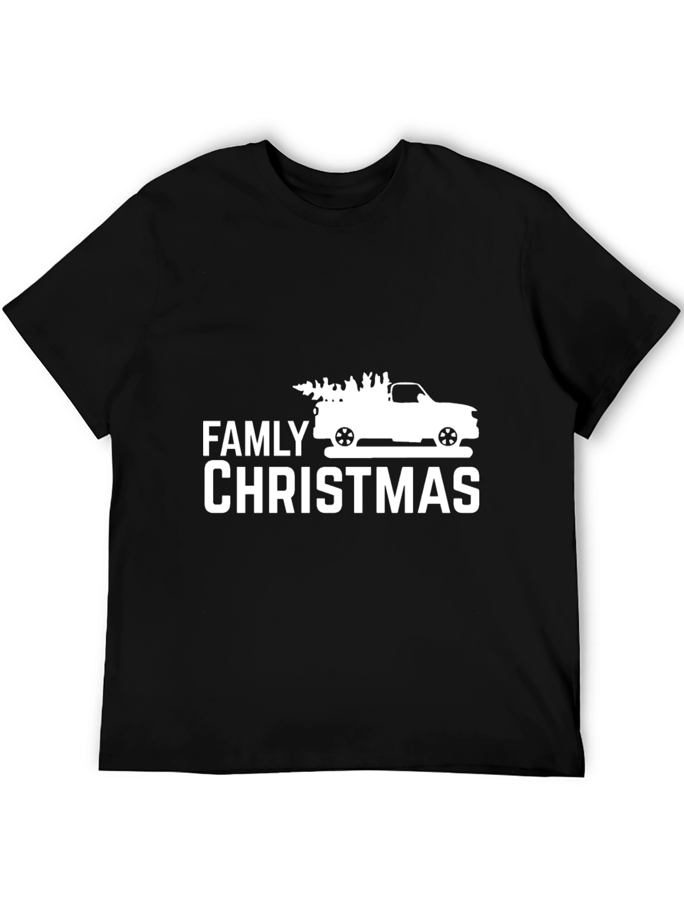 Family Christmas Truck Graphic Tee - Black