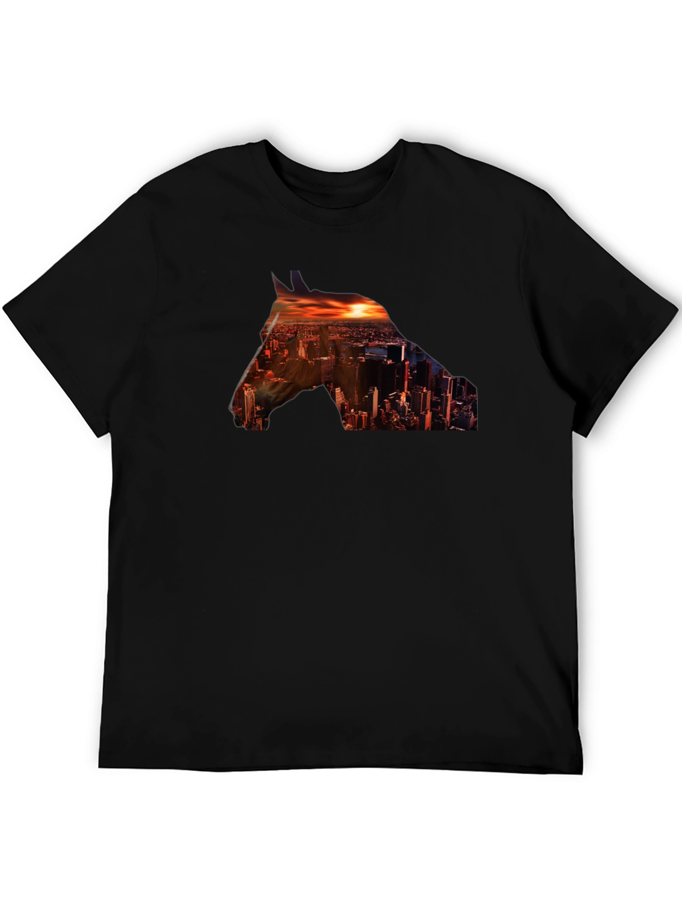 Cityscape Horse Graphic Tee - Stylish Urban Design