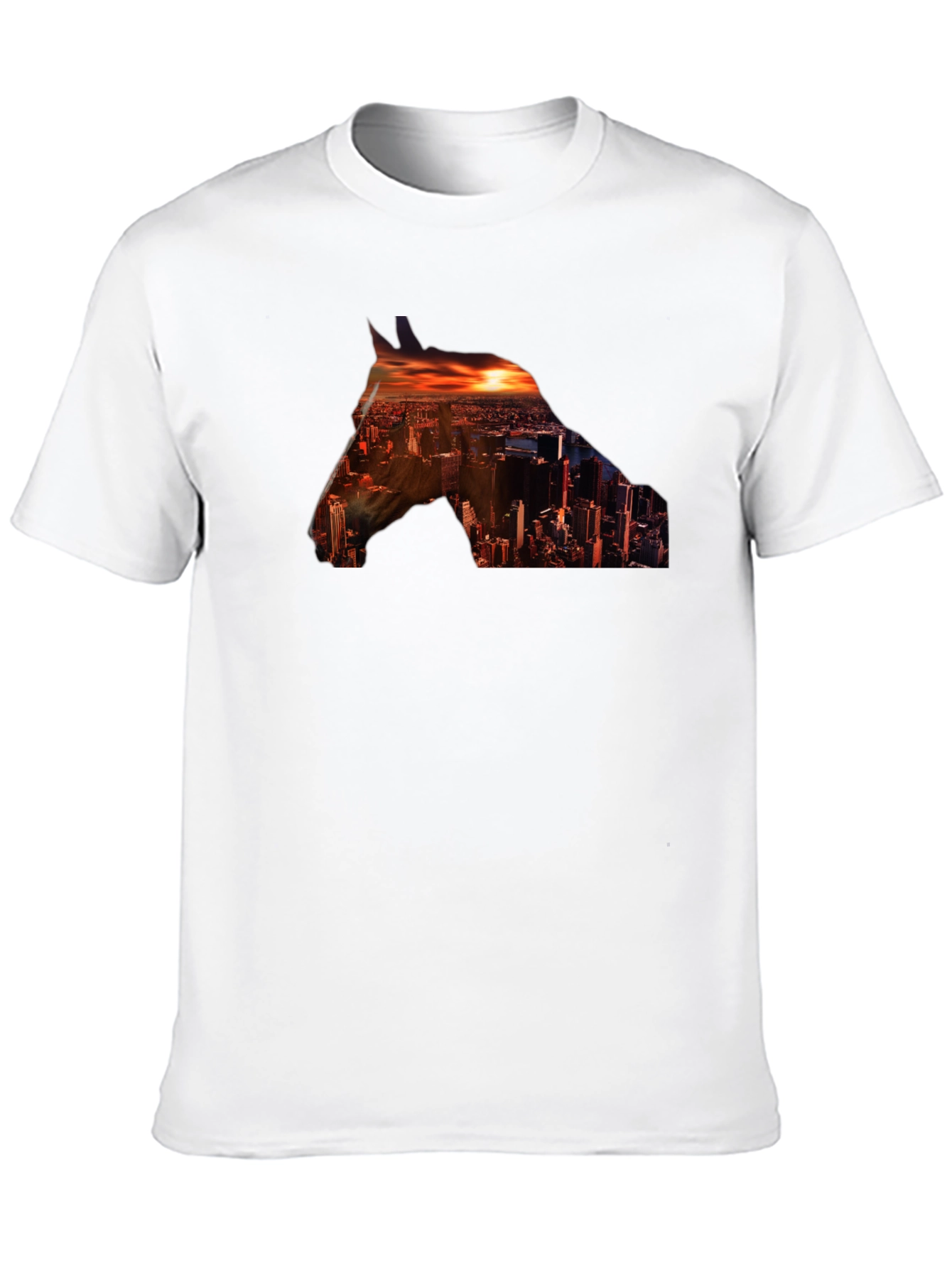 Cityscape Horse Graphic Tee - Stylish Urban Design