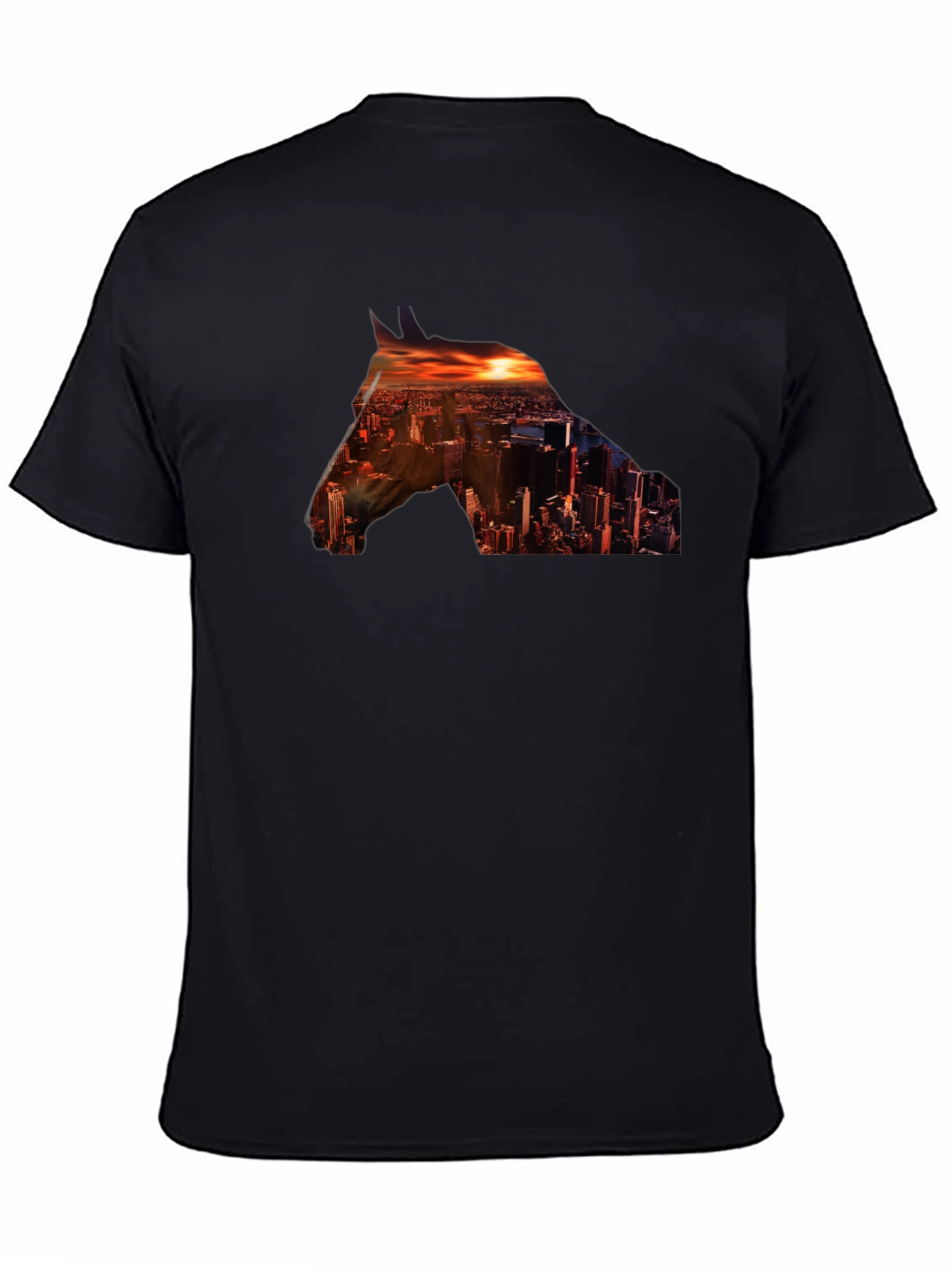 Cityscape Horse Graphic Tee - Stylish Urban Design