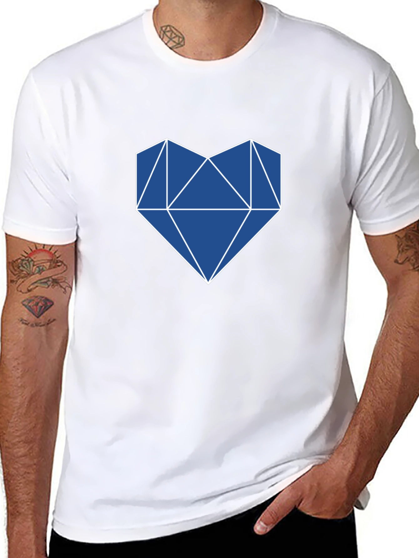 Geometric Heart T-Shirt - Modern & Stylish