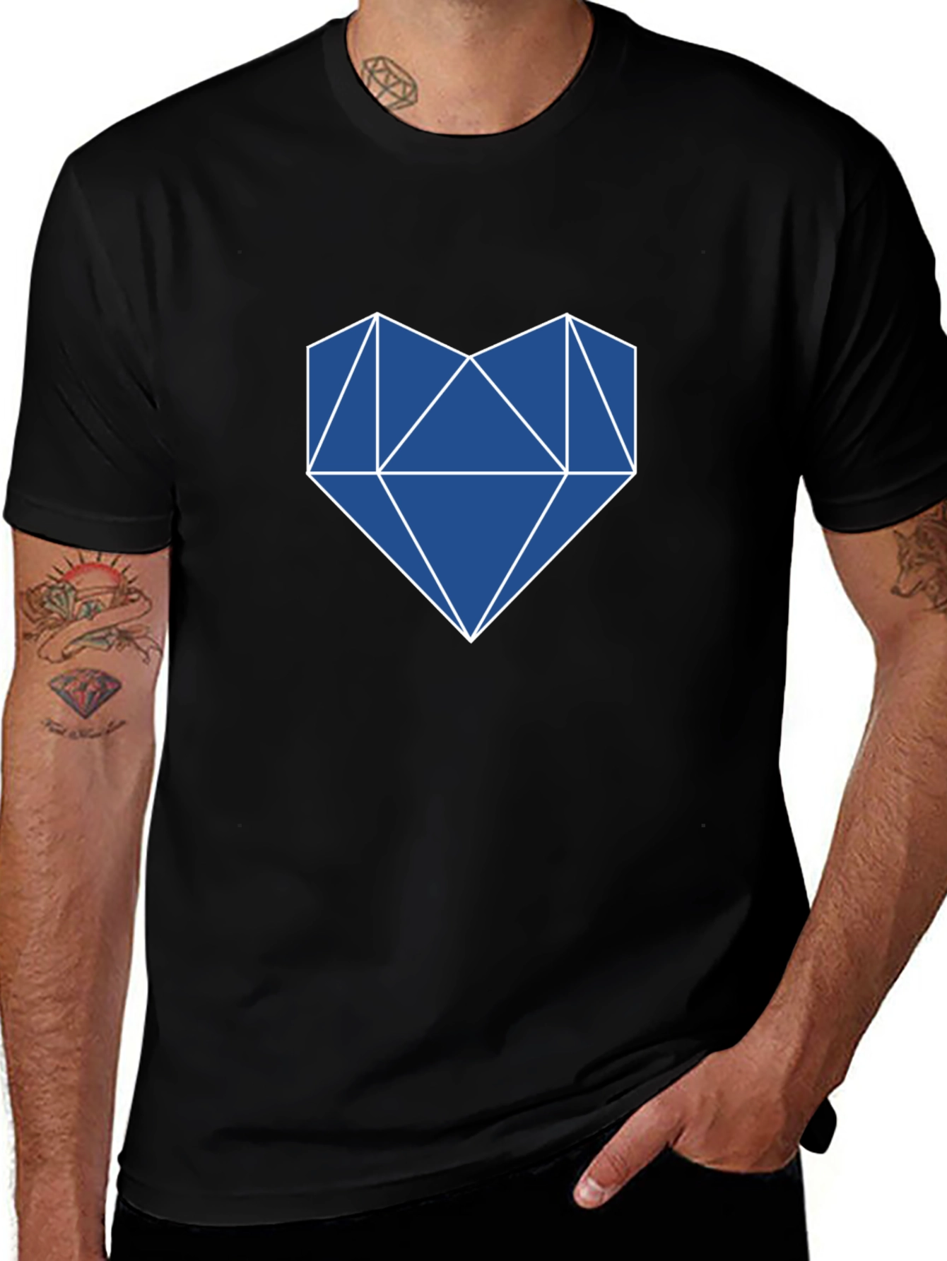 Geometric Heart T-Shirt - Modern & Stylish