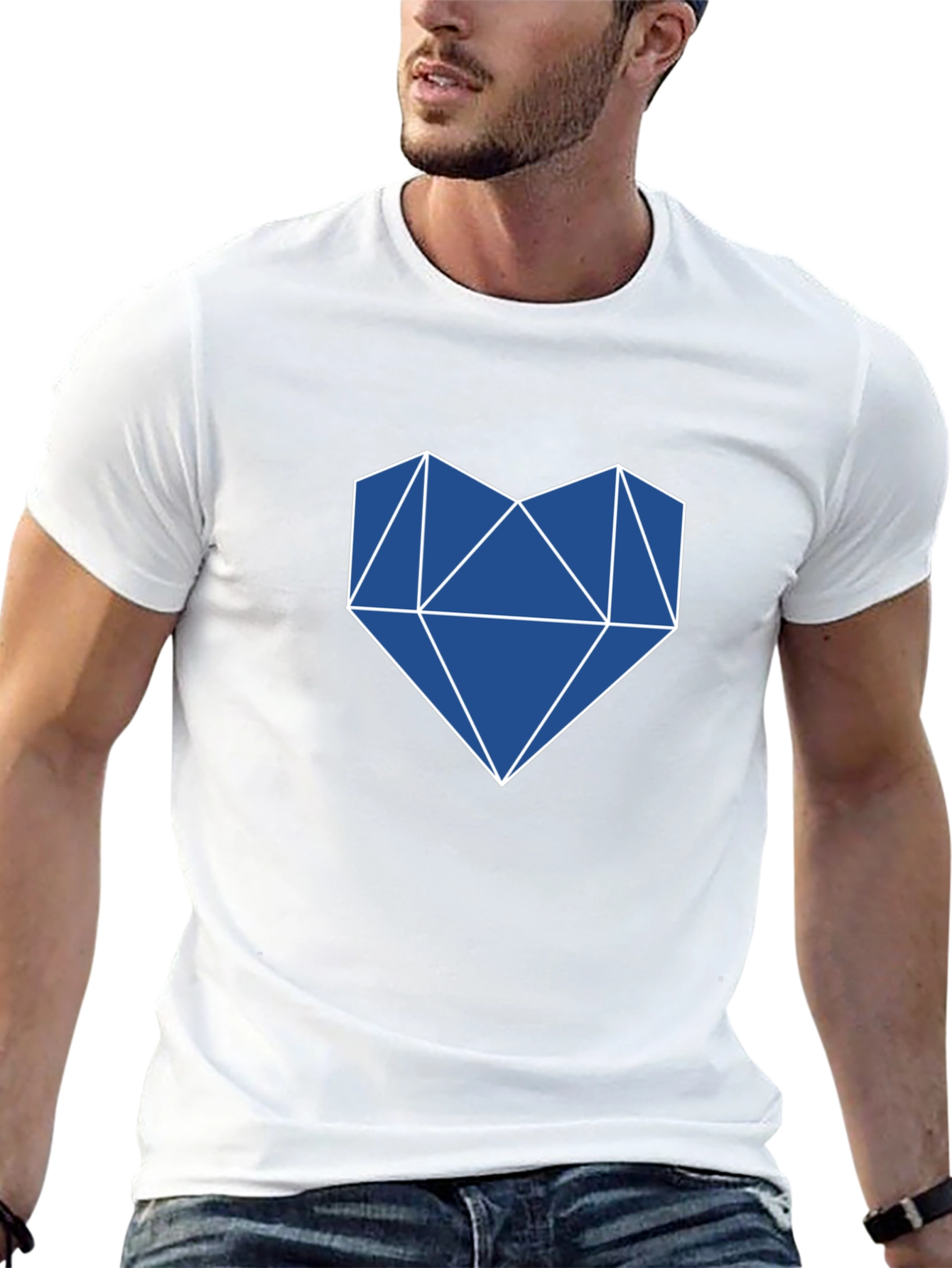 Geometric Heart T-Shirt - Modern & Stylish