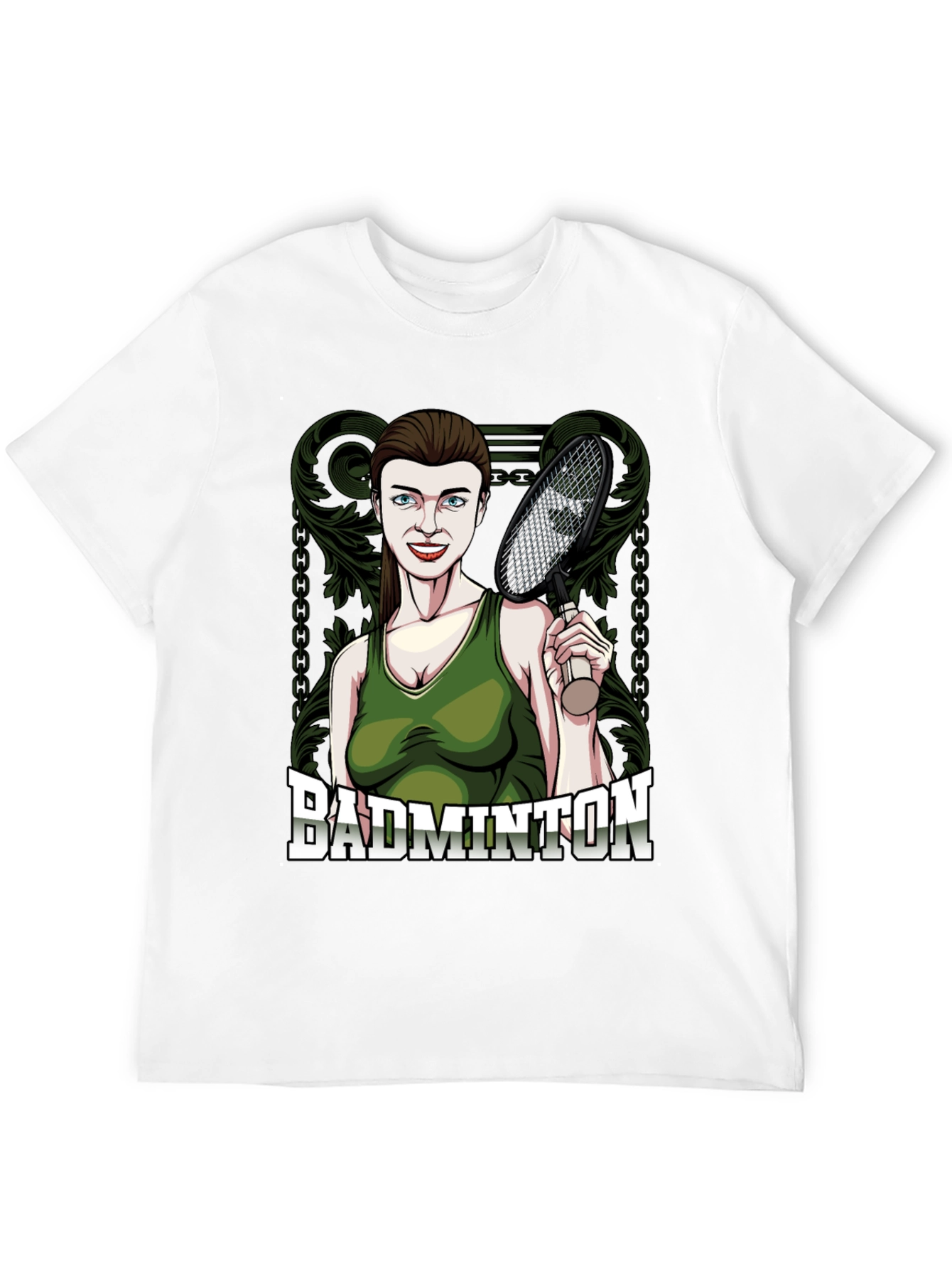 Badminton Cartoon Graphic T-Shirt
