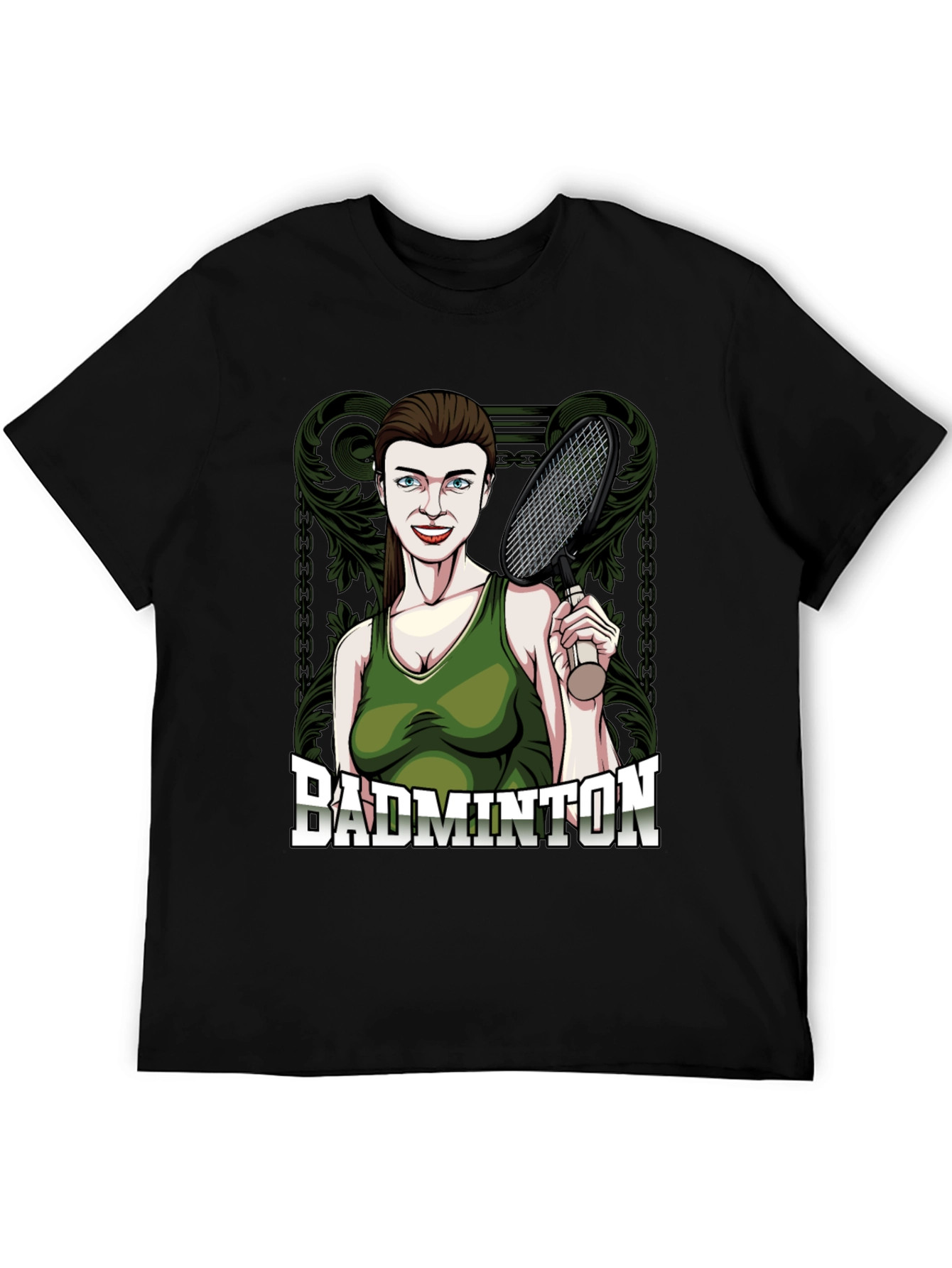 Badminton Cartoon Graphic T-Shirt
