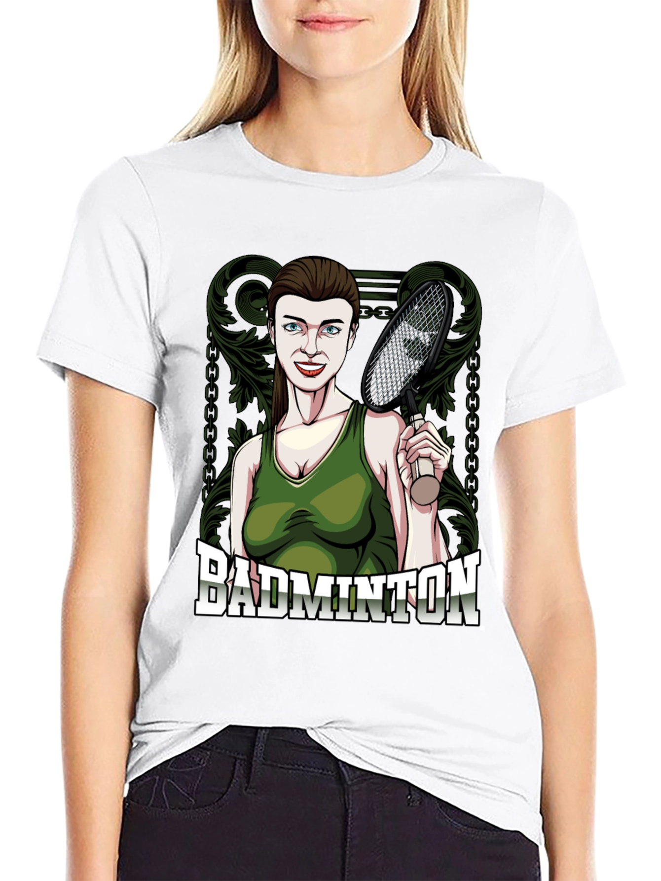 Badminton Cartoon Graphic T-Shirt