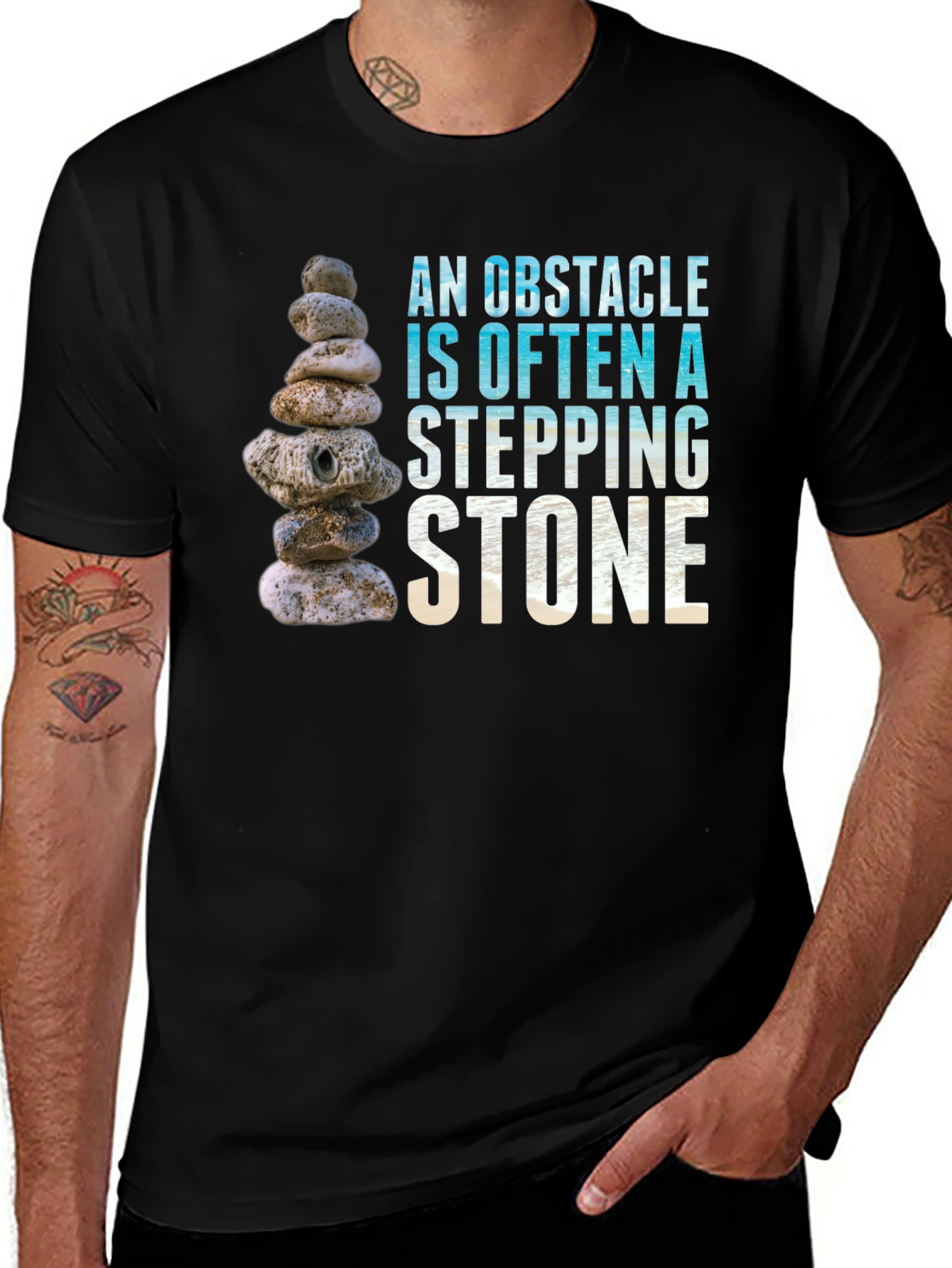 Obstacle Stepping Stone Graphic T-Shirt
