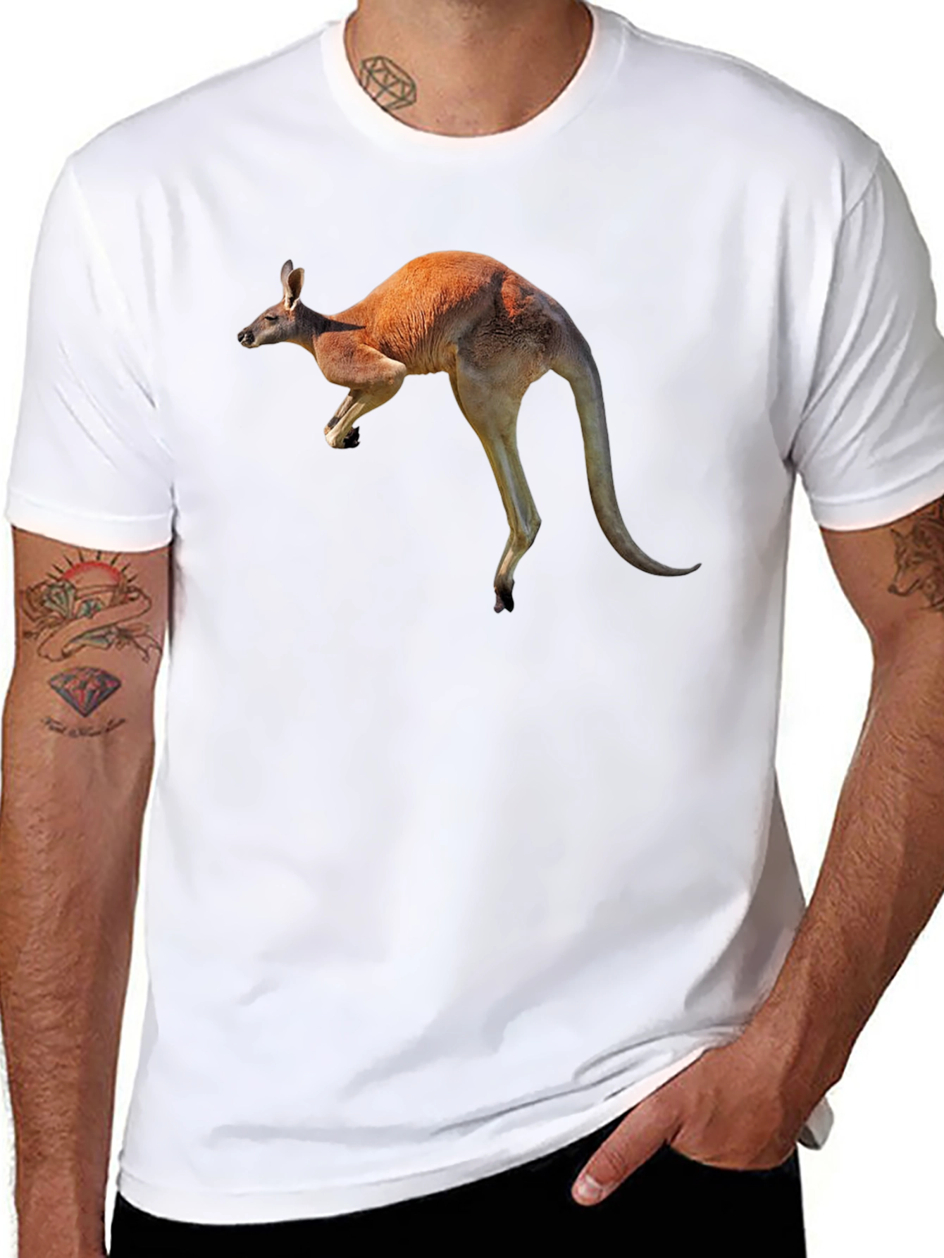 Kangaroo Graphic Tee - Black