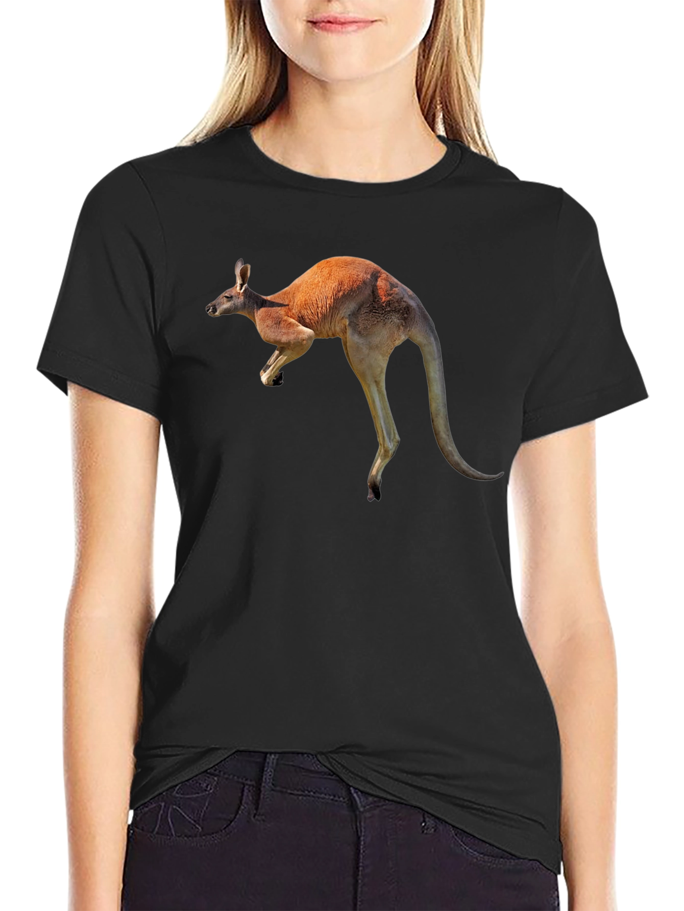 Kangaroo Graphic Tee - Black