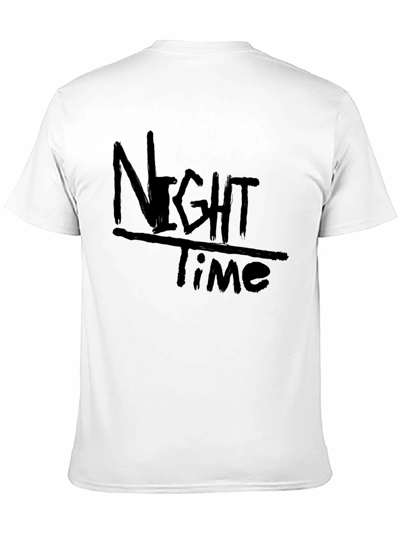 Night Time Black Graphic Tee Casual Comfort Style