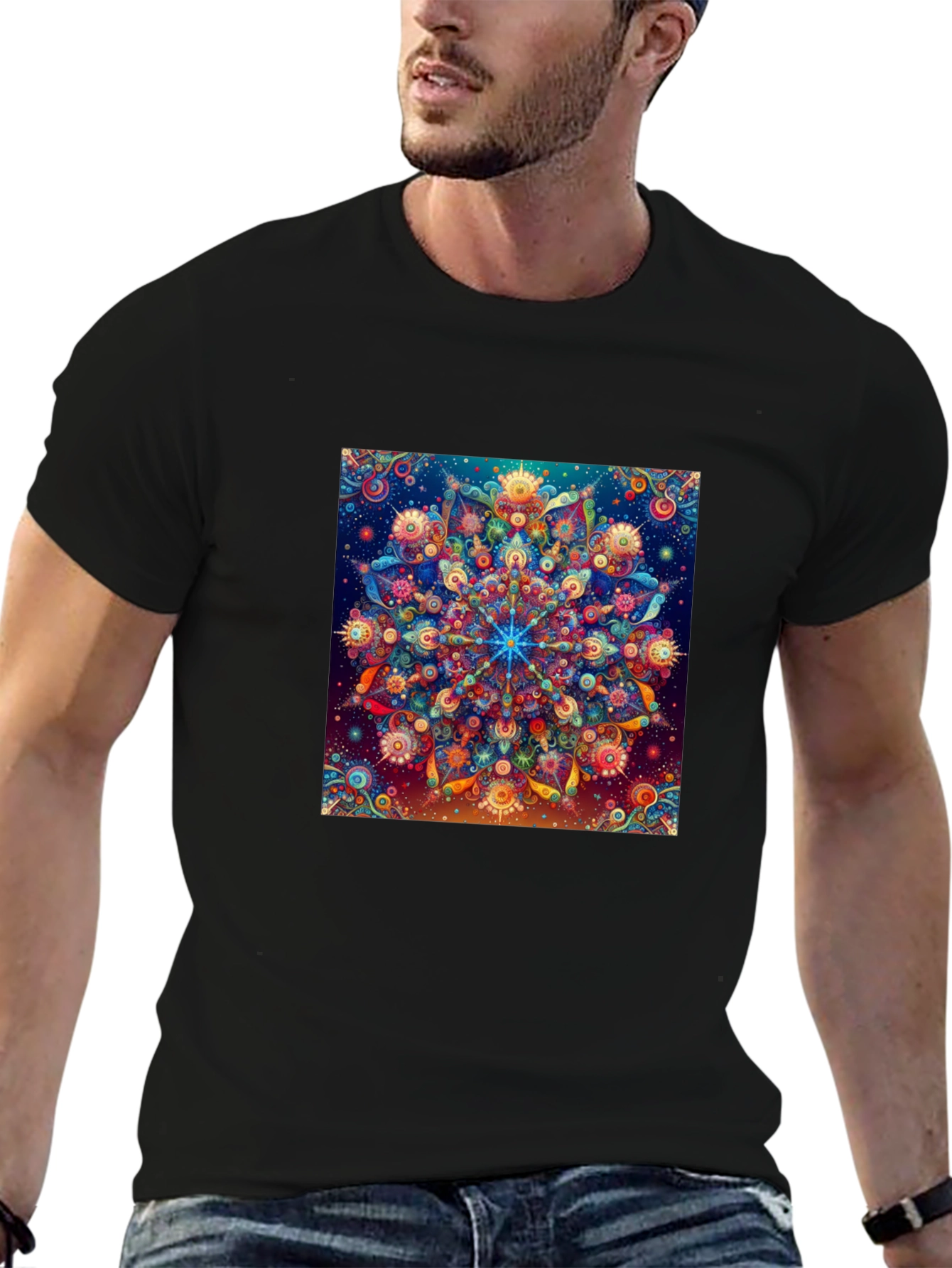 Psychedelic Mandala Graphic Tee - Unique Art T-Shirt