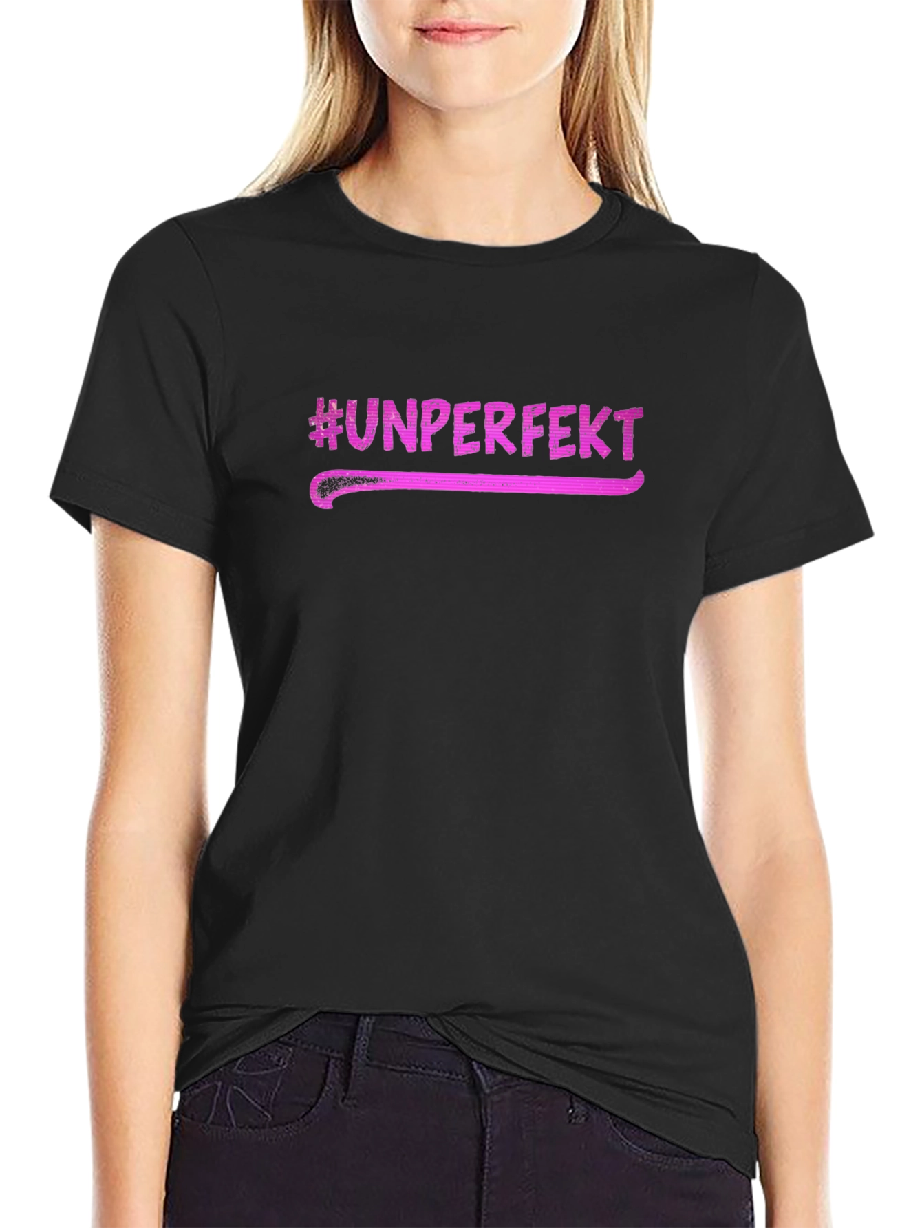Unperfekt Graphic Tee - Black Casual T-Shirt