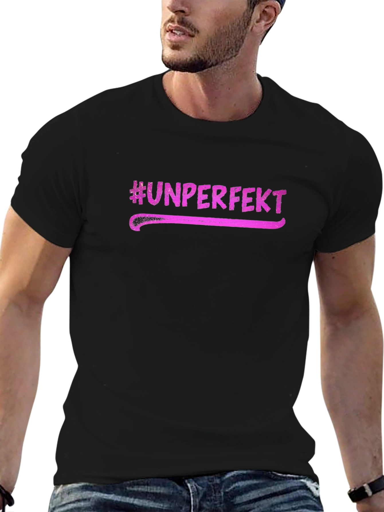 Unperfekt Graphic Tee - Black Casual T-Shirt