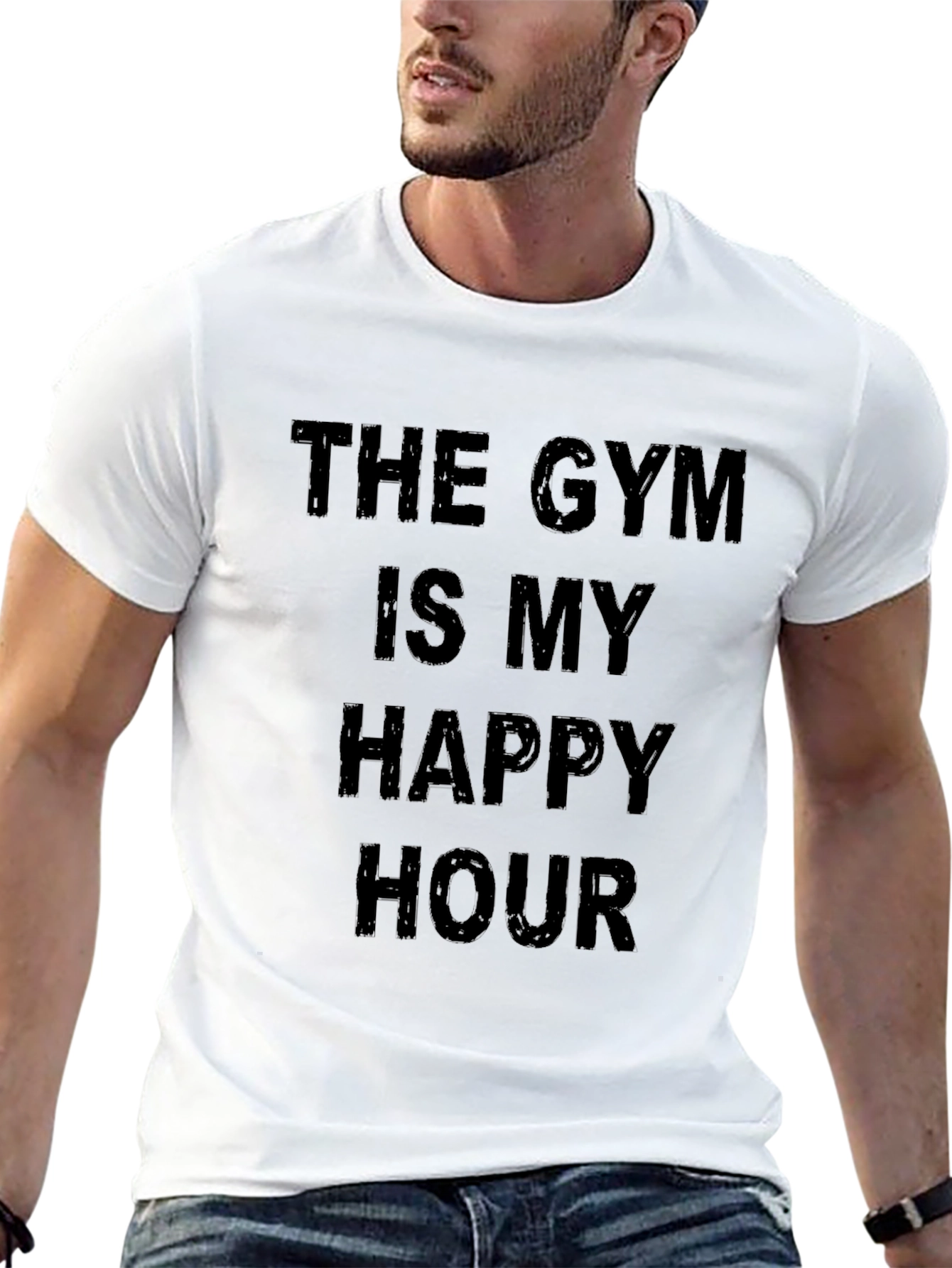Gym is My Happy Hour Black T-Shirt