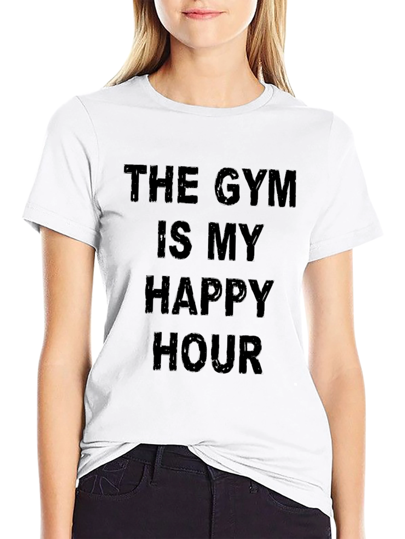 Gym is My Happy Hour Black T-Shirt