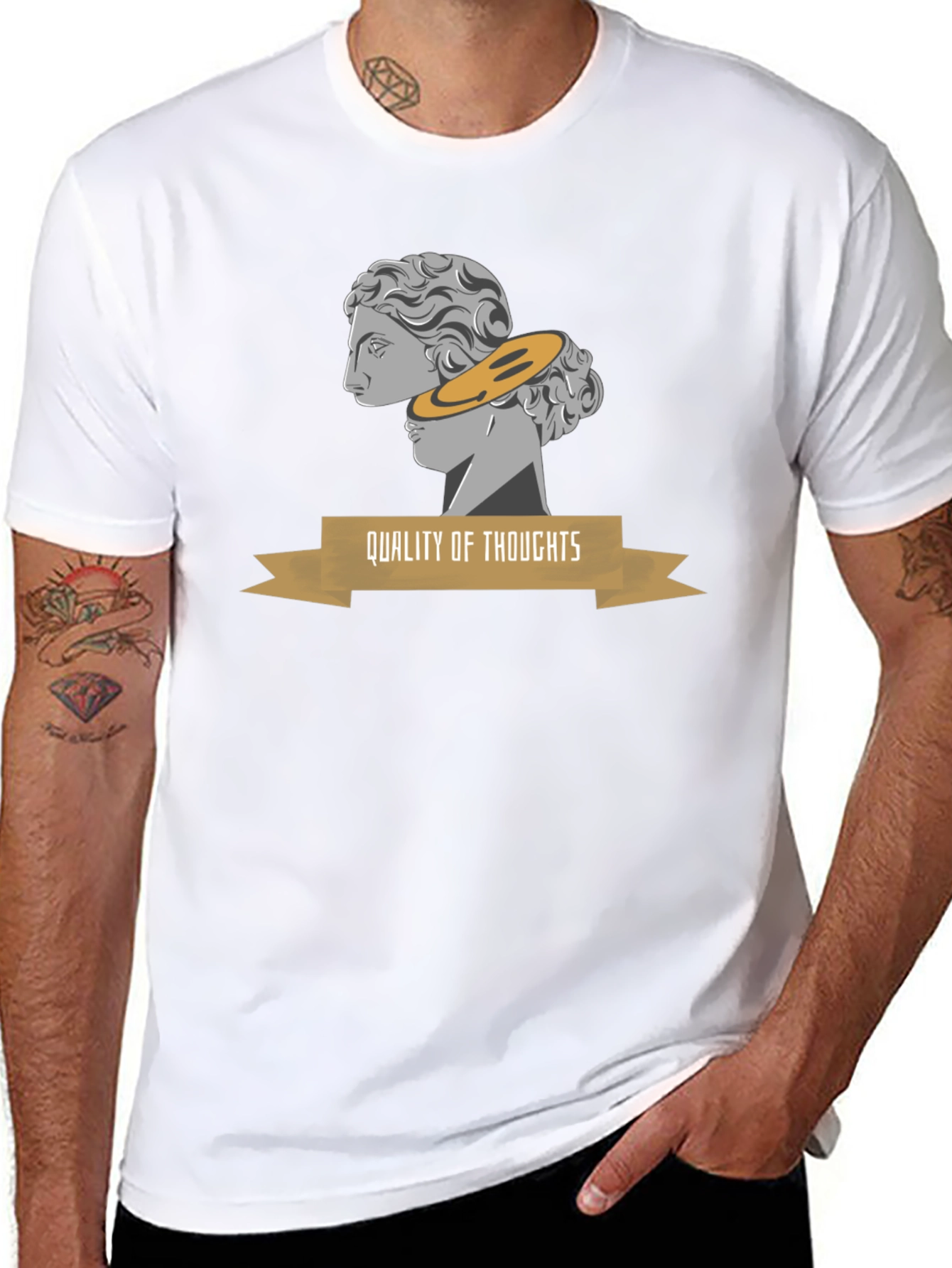 Quality of Thoughts Graphic Tee - Stylish Black T-Shirt