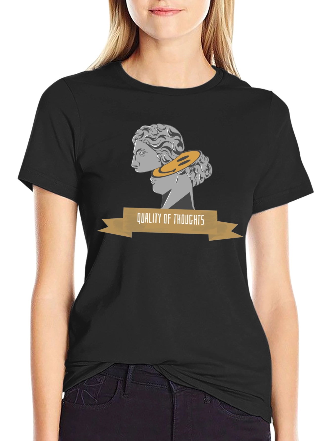 Quality of Thoughts Graphic Tee - Stylish Black T-Shirt
