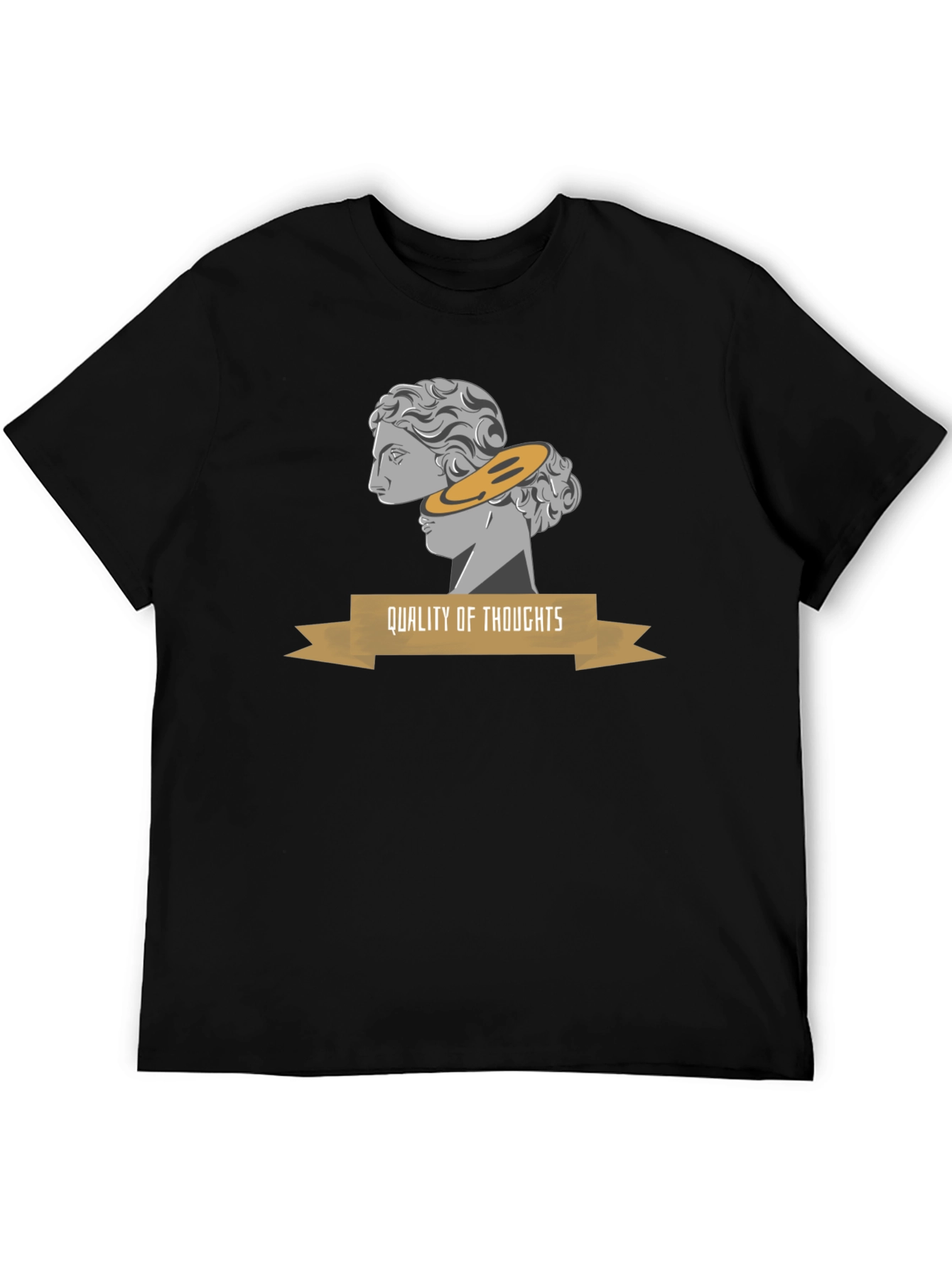 Quality of Thoughts Graphic Tee - Stylish Black T-Shirt