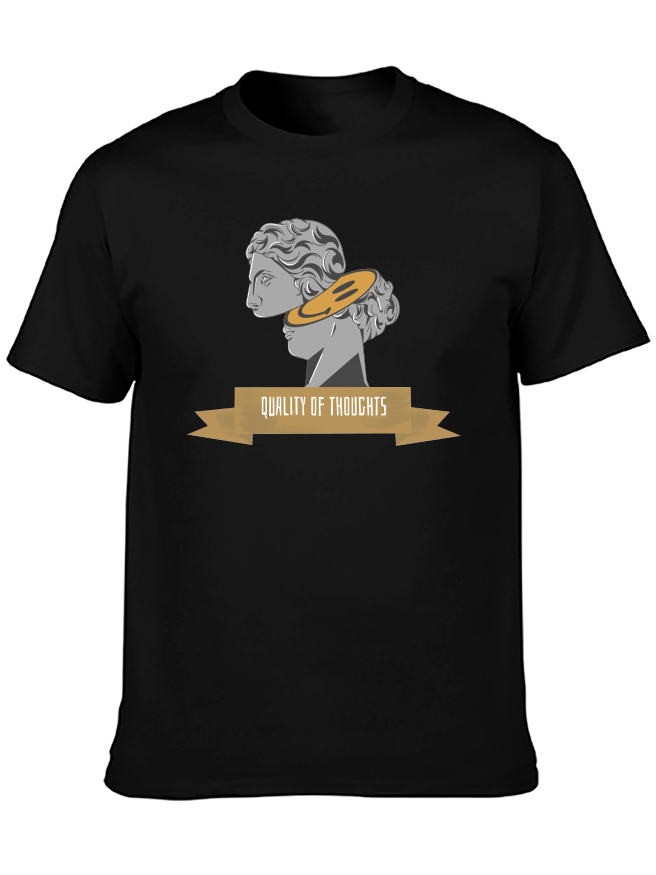 Quality of Thoughts Graphic Tee - Stylish Black T-Shirt