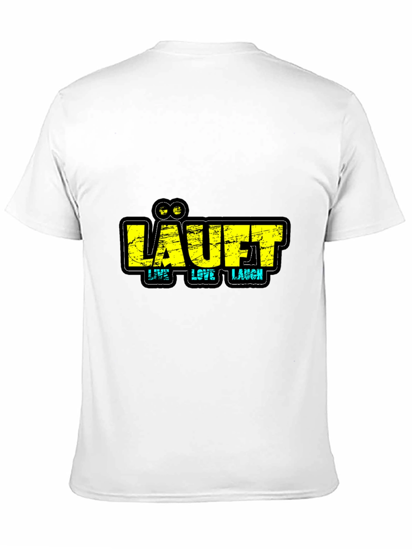 LÄUFT Live Love Laugh Black Graphic T-Shirt