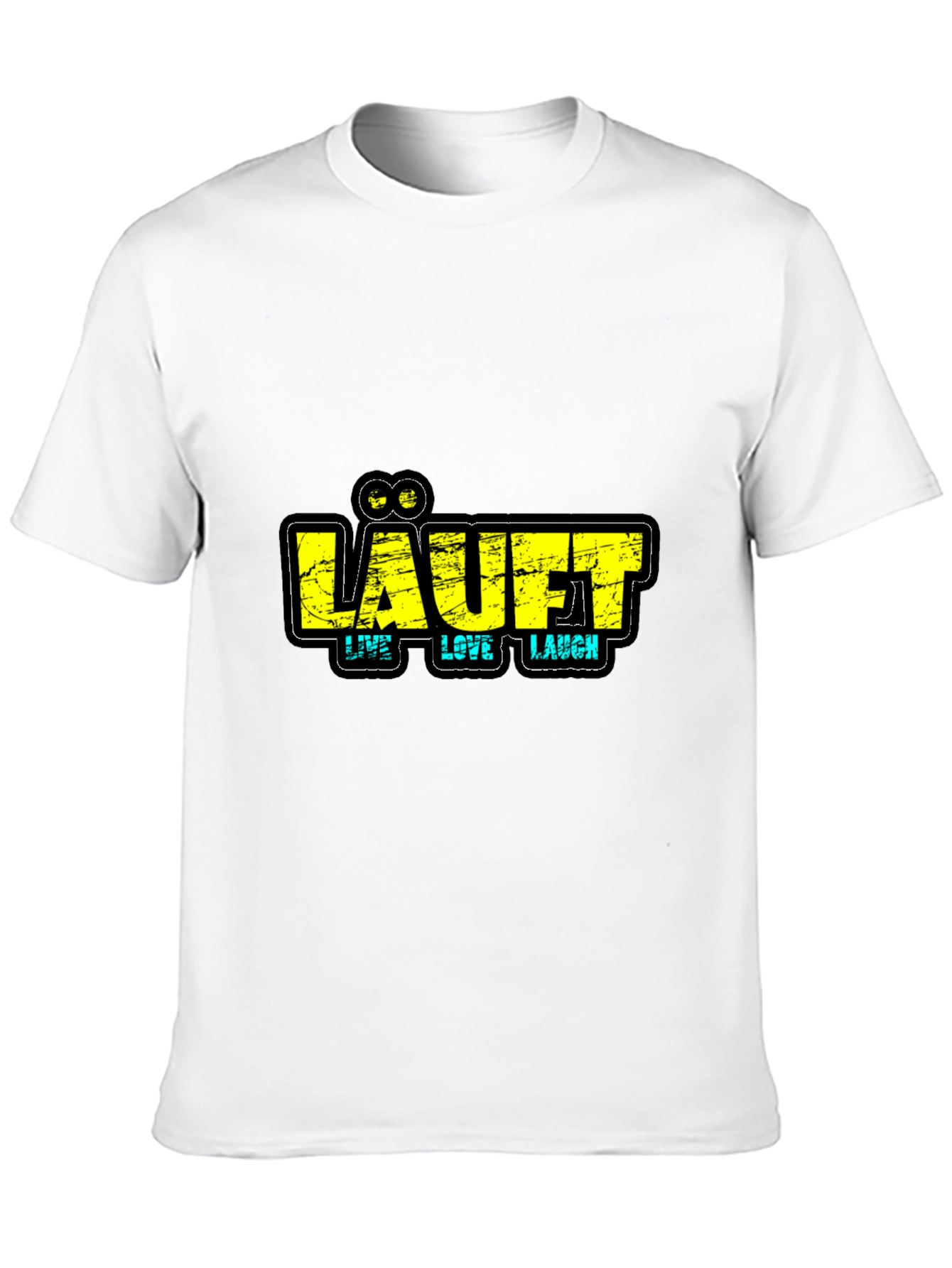 LÄUFT Live Love Laugh Black Graphic T-Shirt