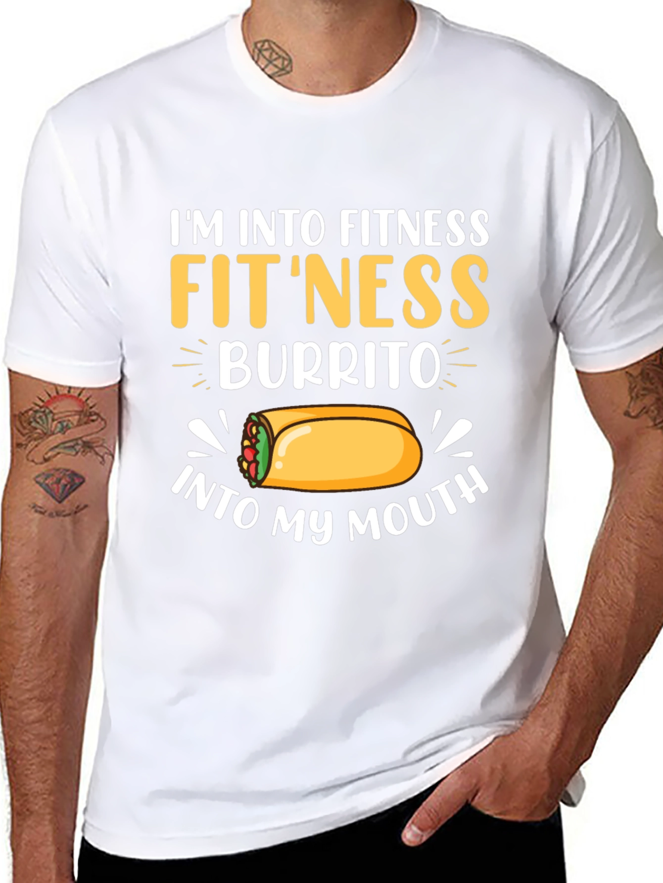 Fitness Burrito T-Shirt Funny Gym Foodie Tee