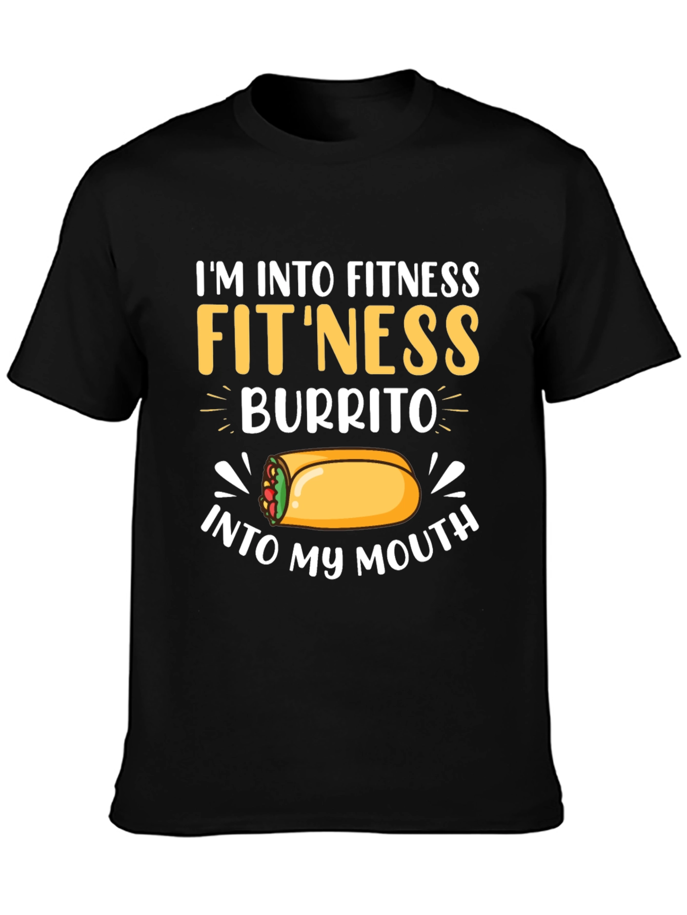 Fitness Burrito T-Shirt Funny Gym Foodie Tee