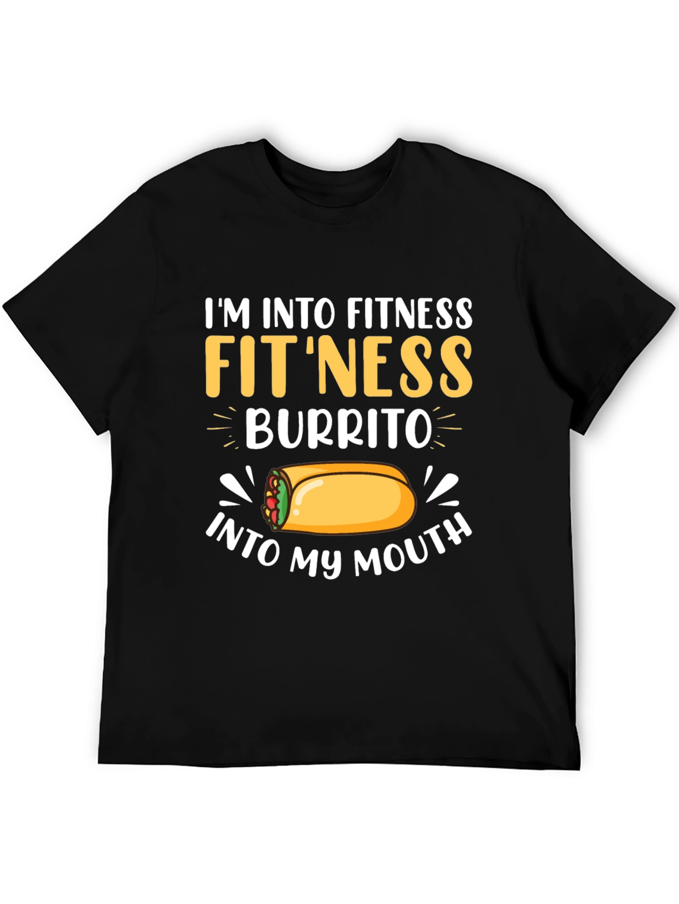 Fitness Burrito T-Shirt Funny Gym Foodie Tee