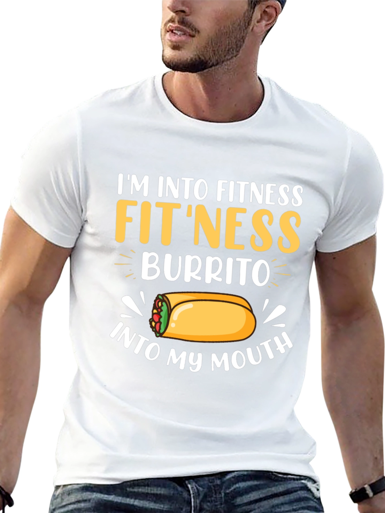 Fitness Burrito T-Shirt Funny Gym Foodie Tee