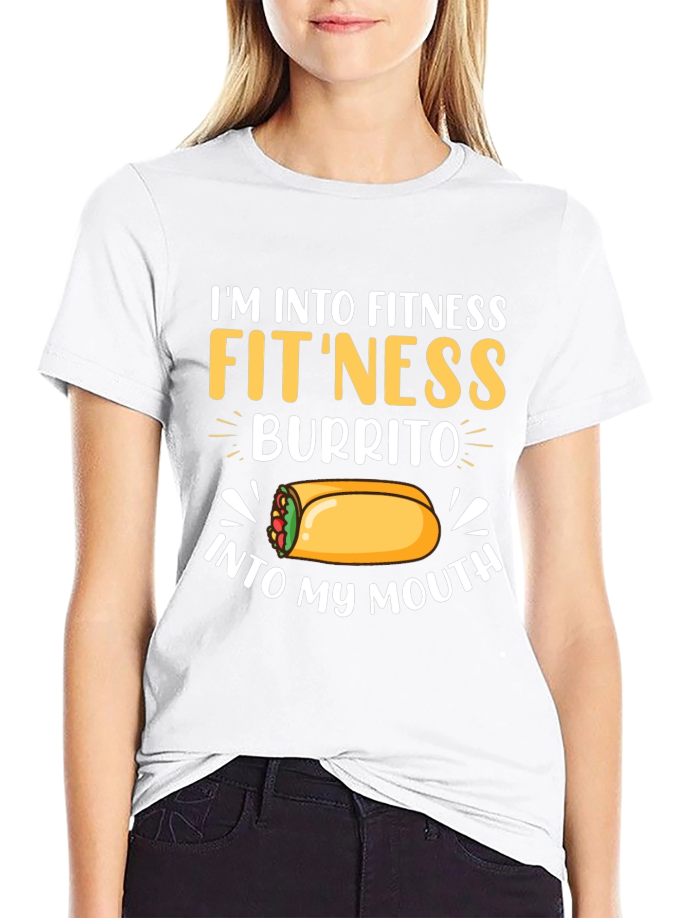 Fitness Burrito T-Shirt Funny Gym Foodie Tee