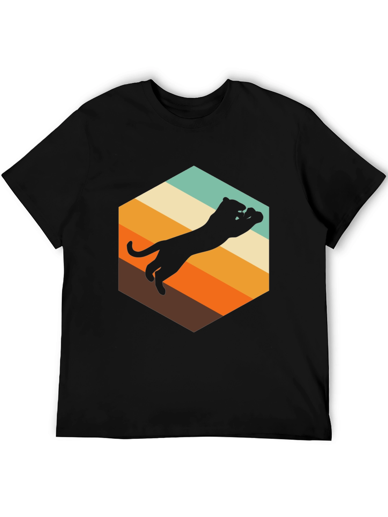 Retro Panther Graphic Tee - Mens Black T-Shirt