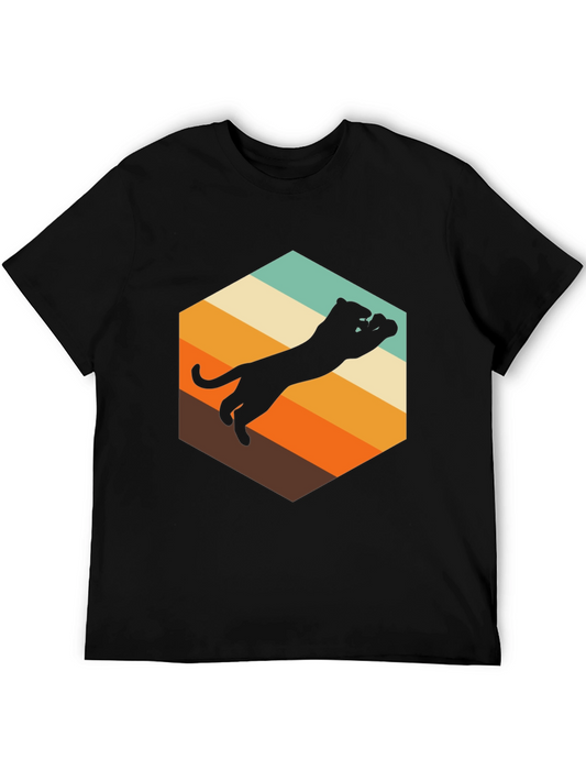 Retro Panther Graphic Tee - Mens Black T-Shirt
