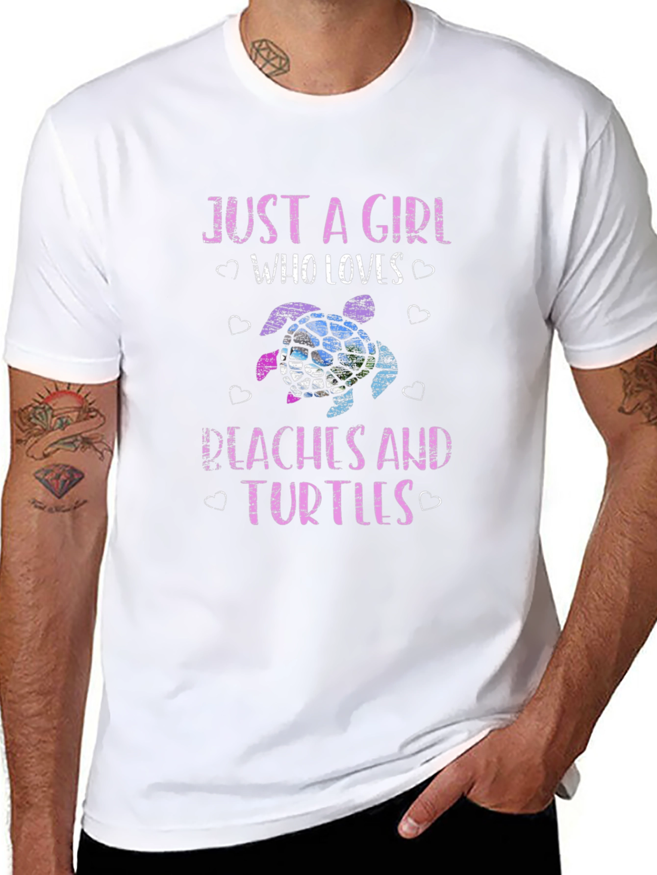 Just a Girl Who Loves Peaches and Turtles T-Shirt