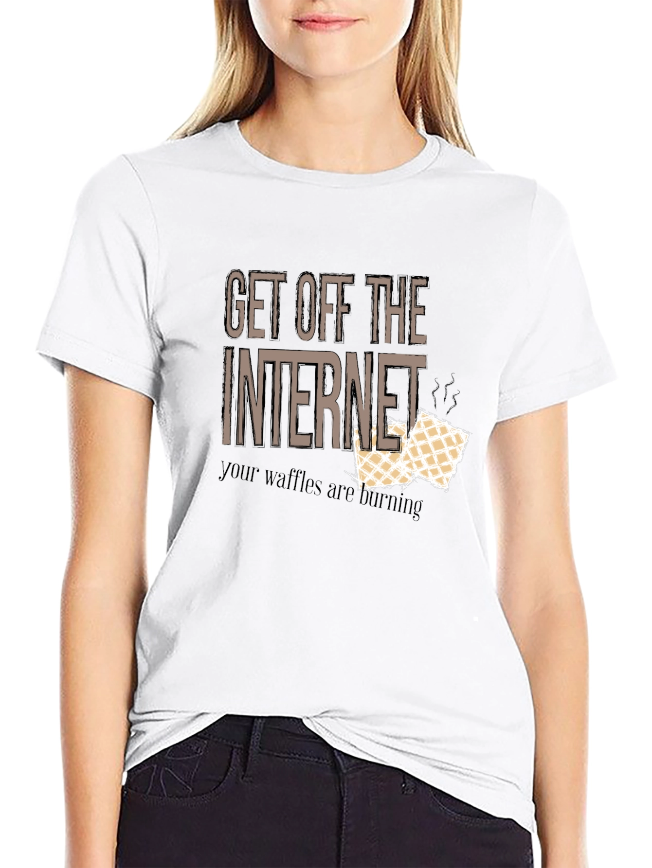 Get Off The Internet Waffles T-Shirt