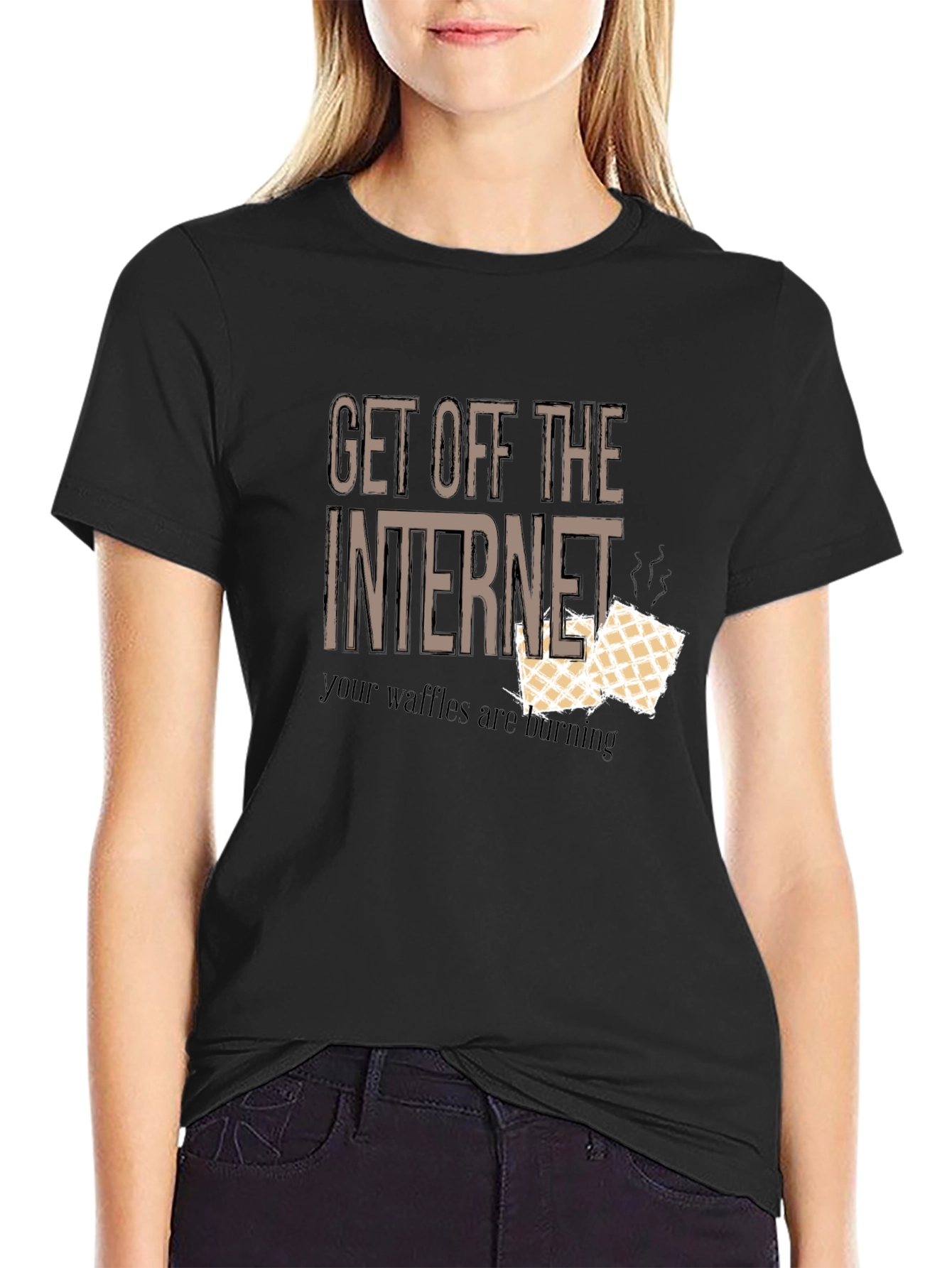 Get Off The Internet Waffles T-Shirt
