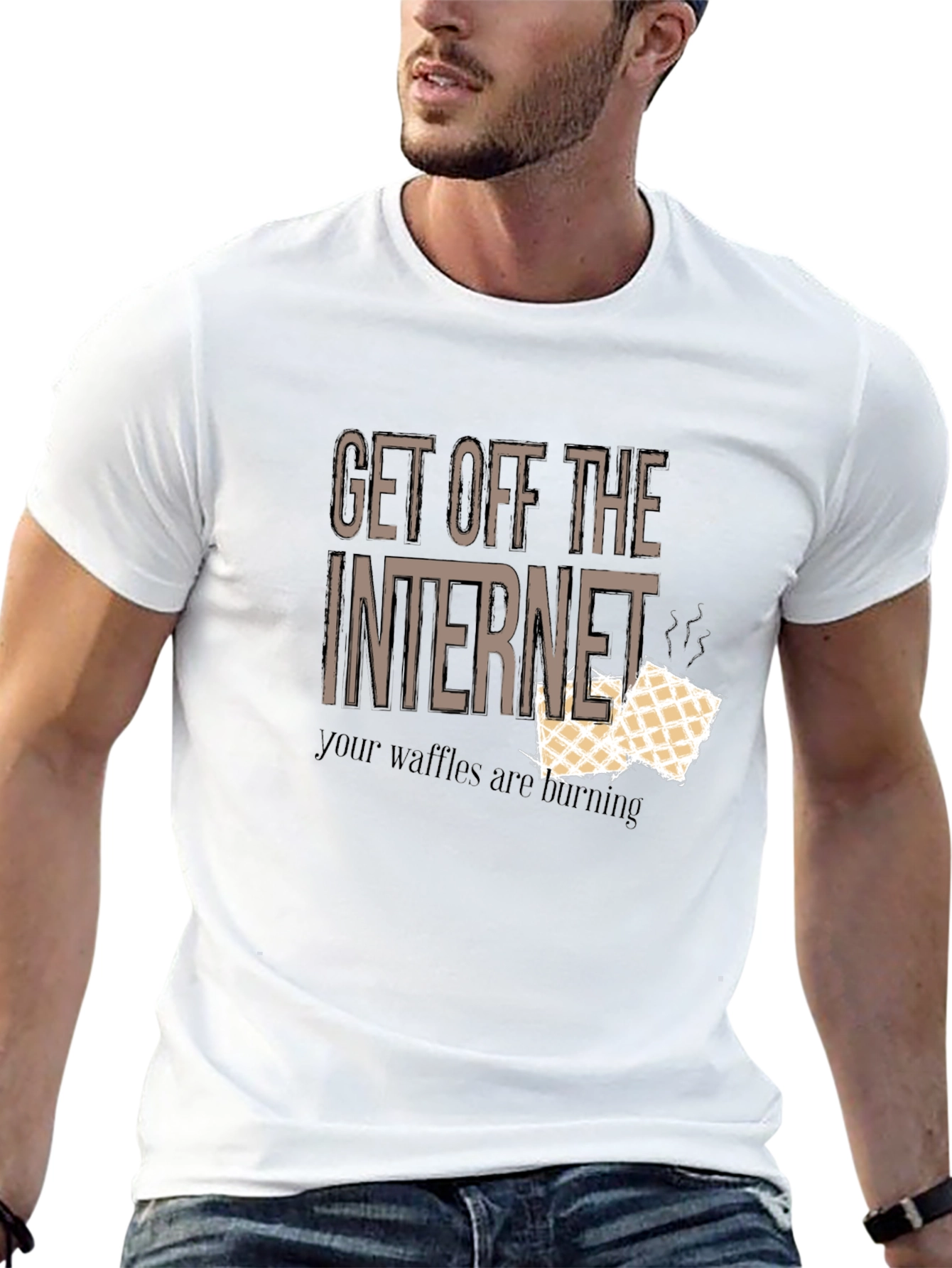 Get Off The Internet Waffles T-Shirt