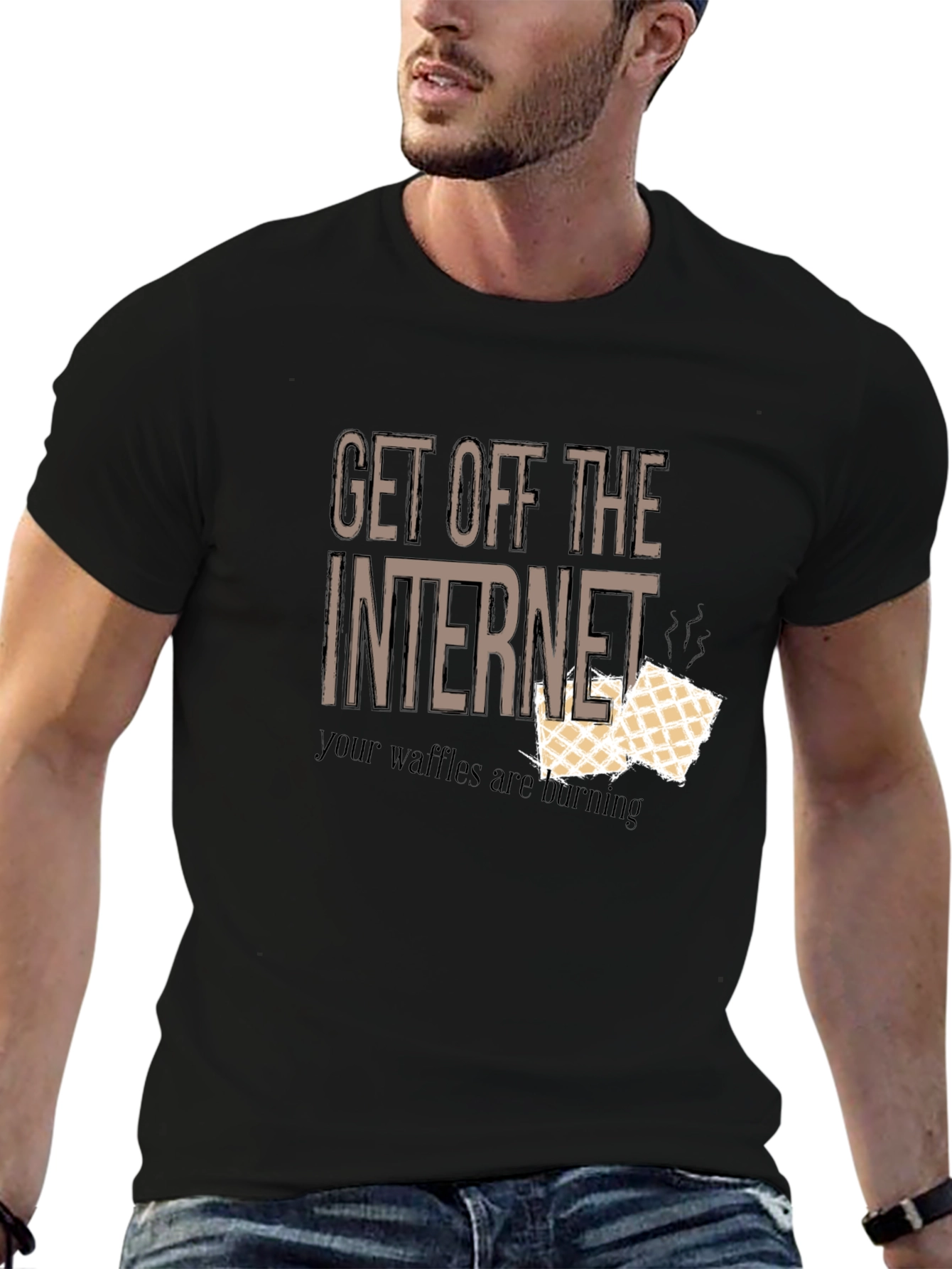 Get Off The Internet Waffles T-Shirt