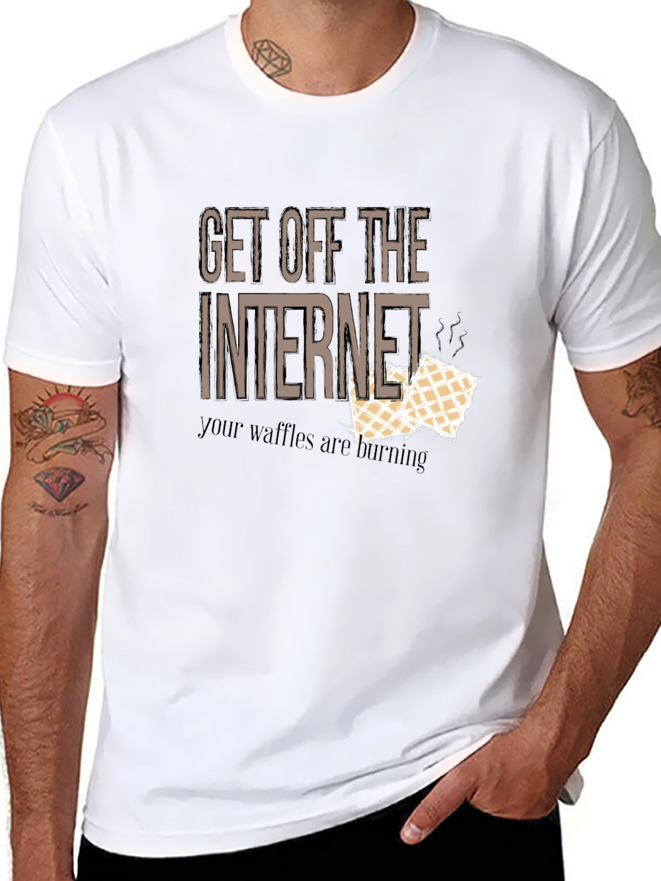 Get Off The Internet Waffles T-Shirt