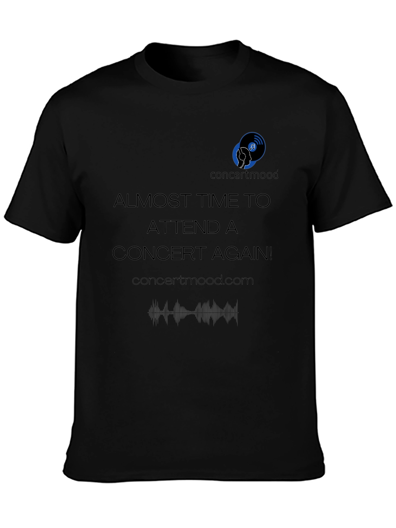 Concert Mood Black T-Shirt - Music Lover Apparel
